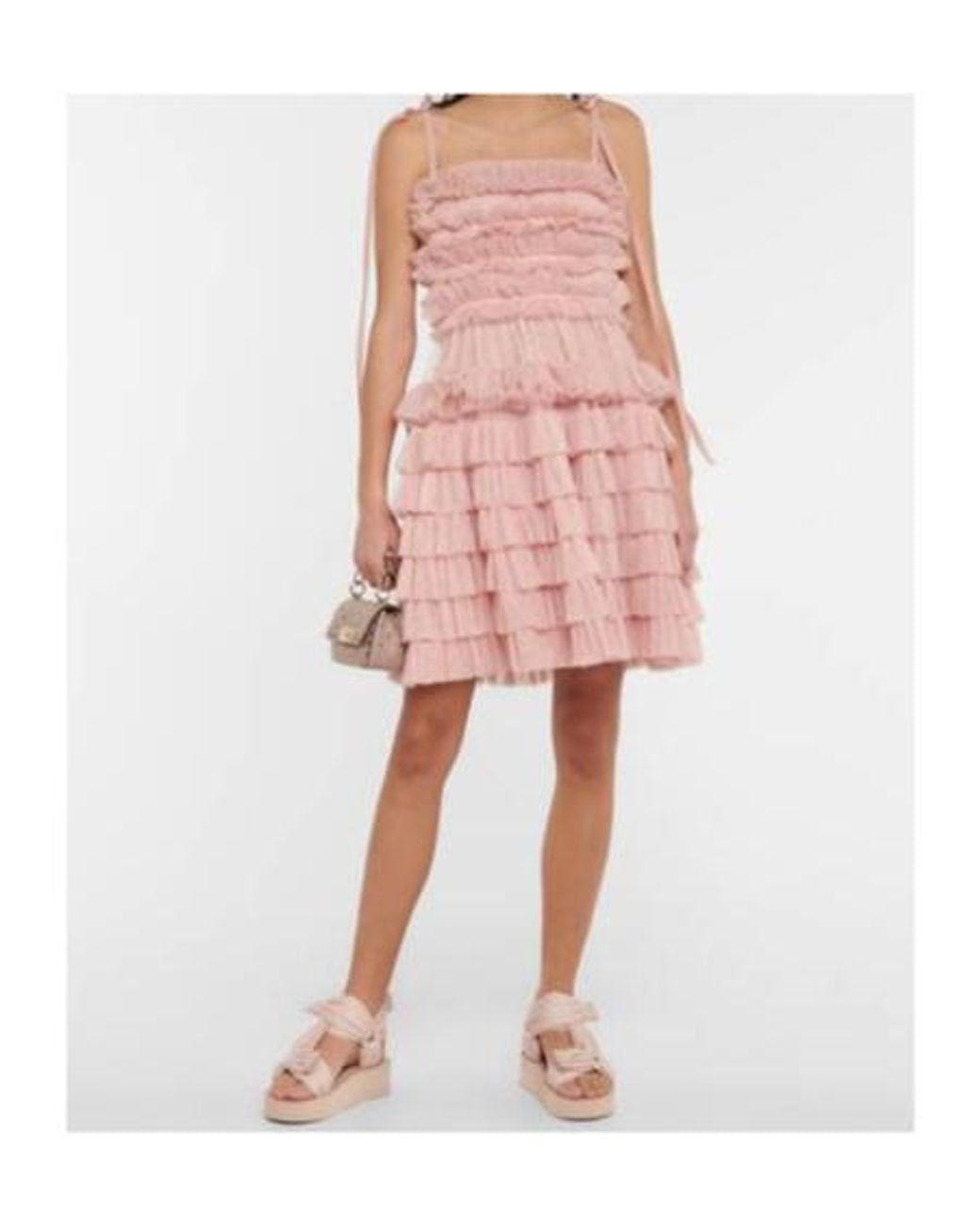 RED Valentino Pink Point D'Esprit Tulle Minidress