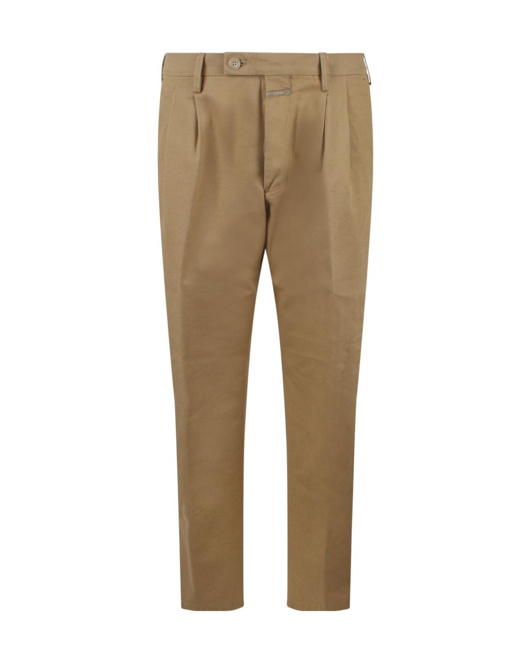 Closed Natural Pleated Stretch-Cotton Pants for men