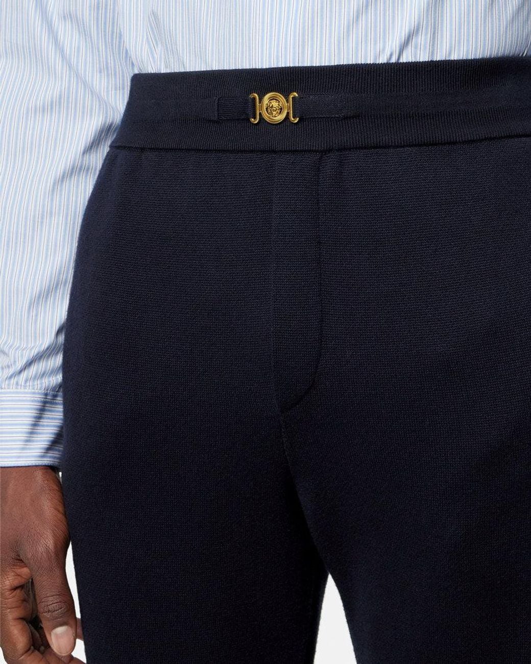 Versace Blue Medusa-Plaque Track Pants for men