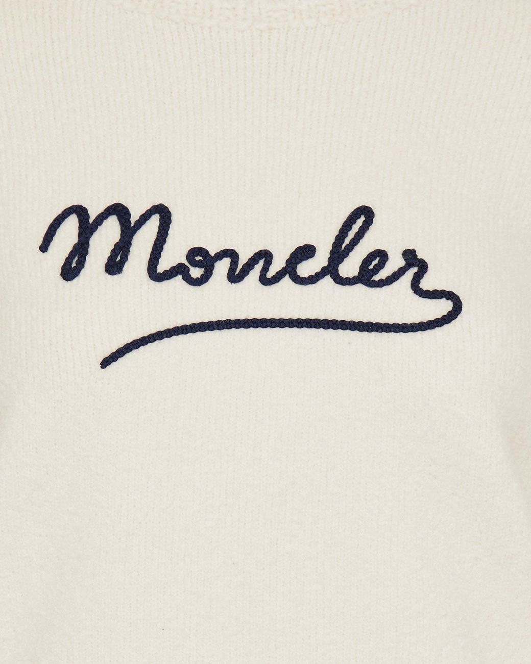Moncler White Embroidered Logo Jumper