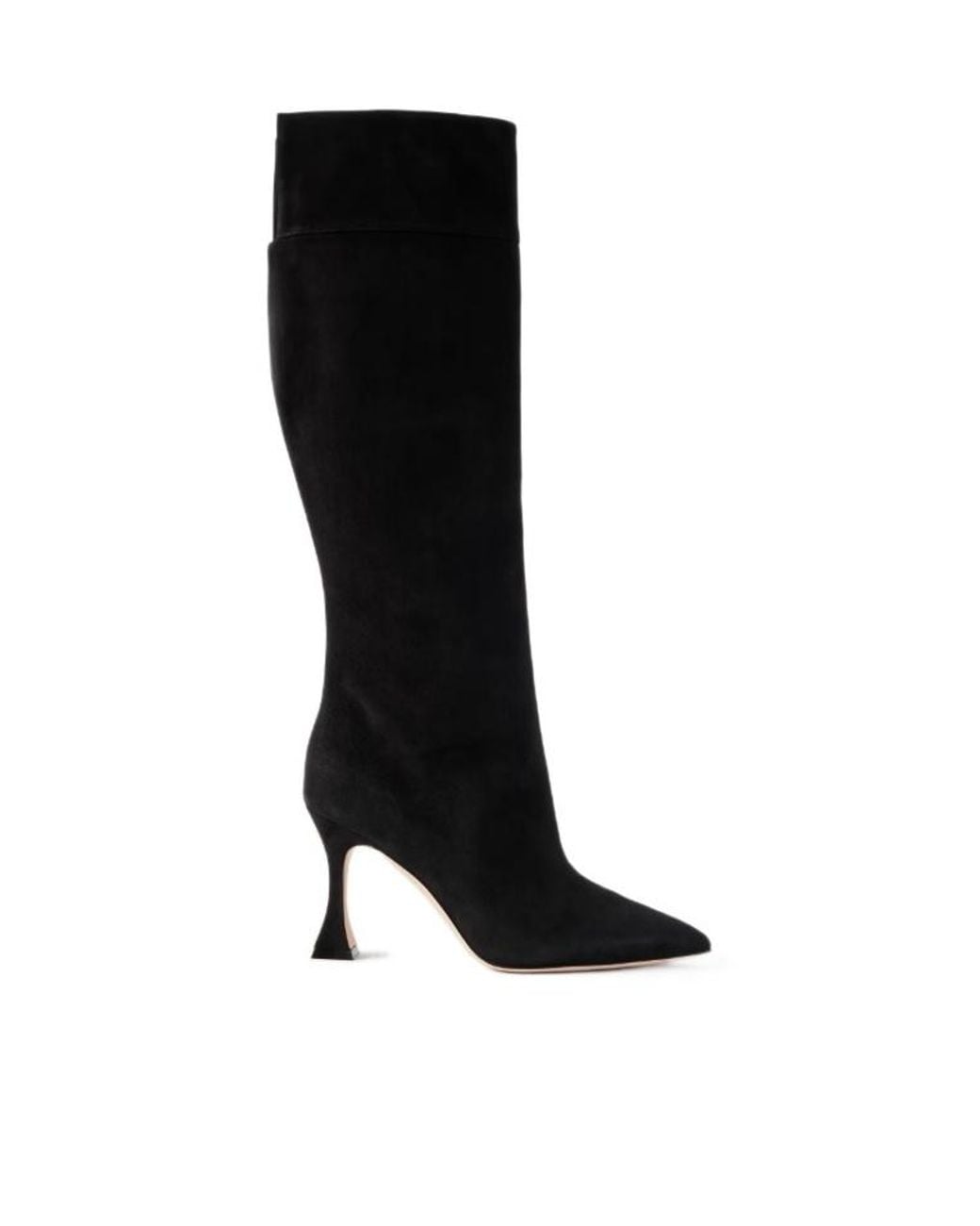 Manolo Blahnik Black Suede Knee Boots