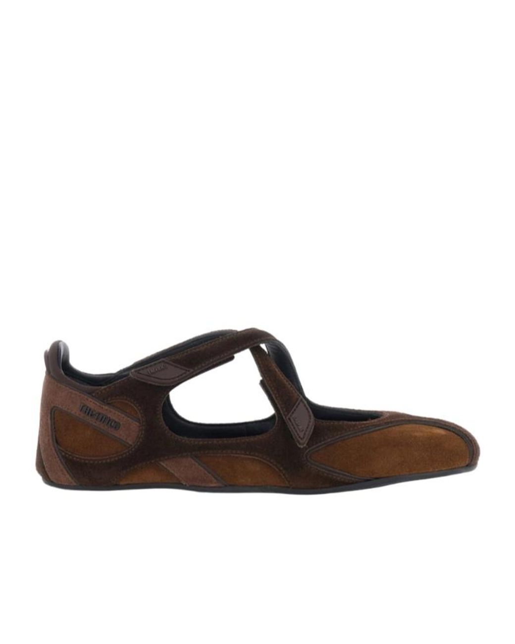 The Attico Brown The Floor 01 Strap Ballet Flats