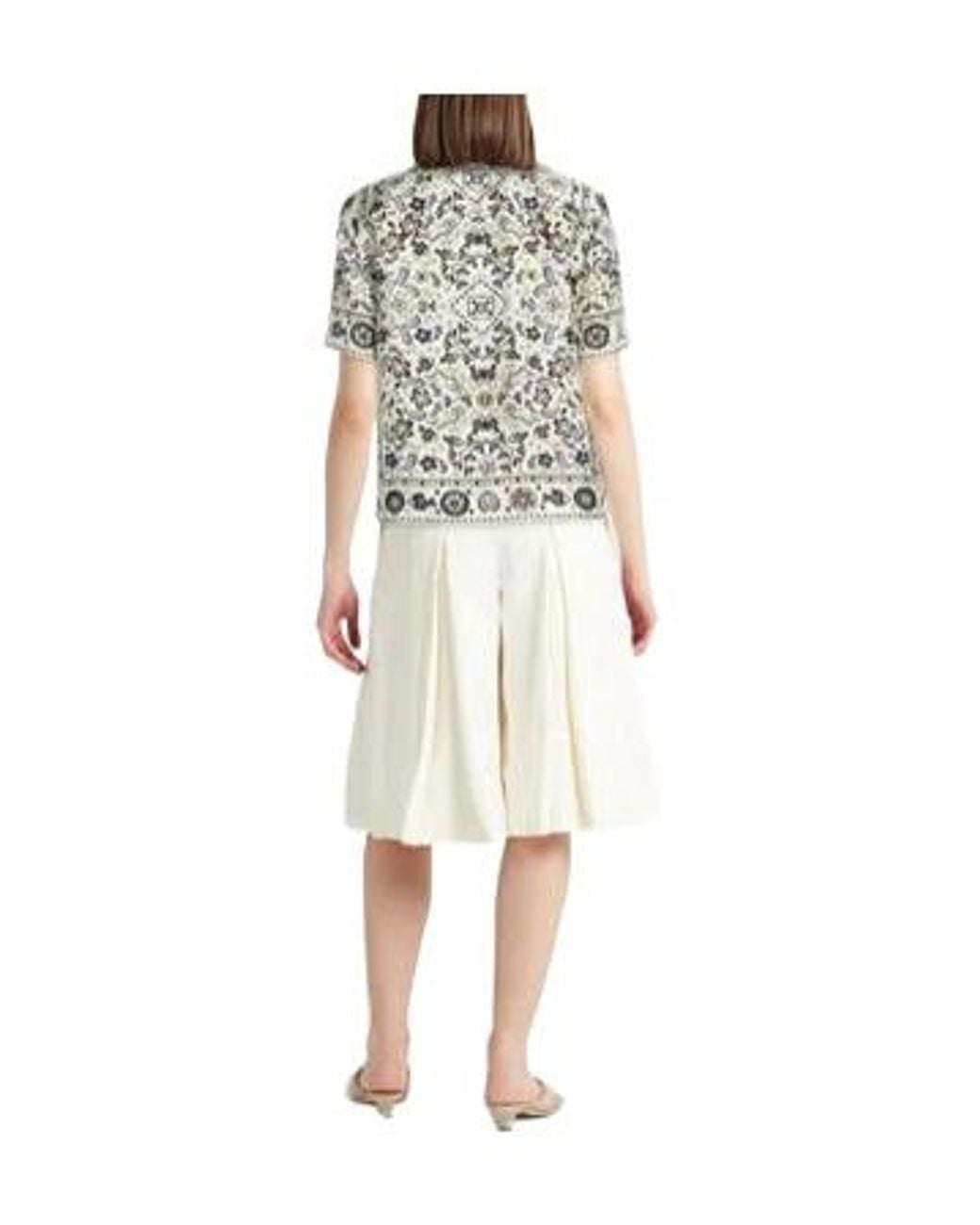 Tory Burch White Collared Short-Sleeve Shirt