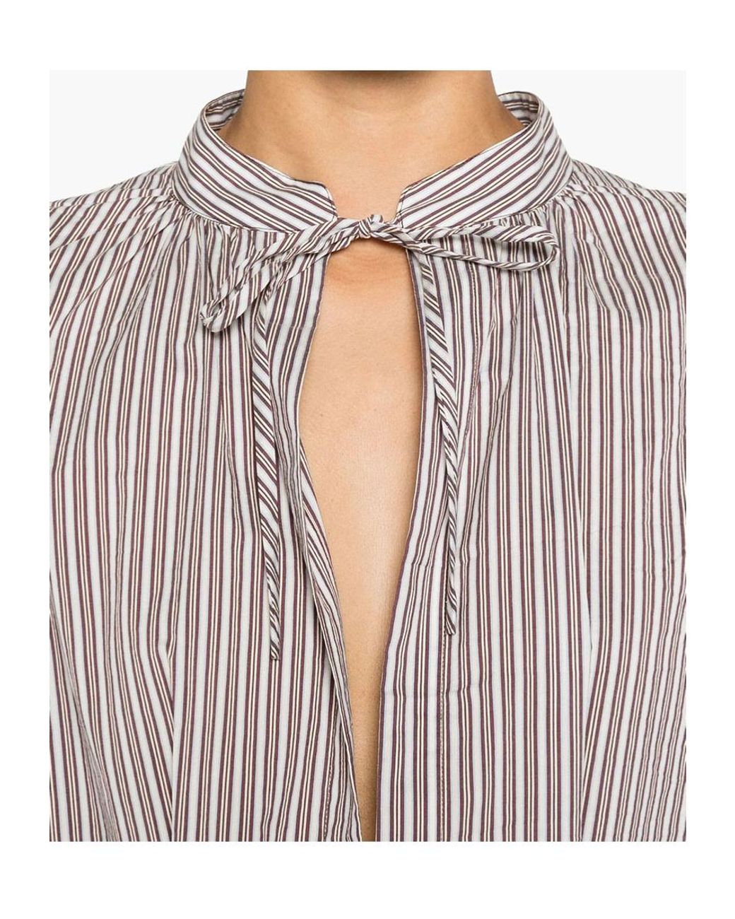 Dries Van Noten Gray Denvo Striped Silk-Blend Long Dress