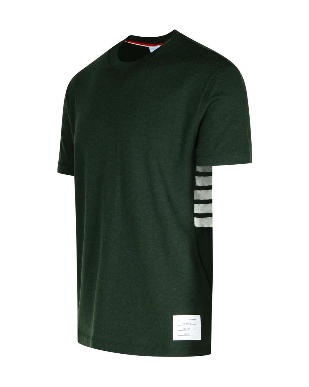 Thom Browne Green Short-Sleeved Crewneck Knitted T-Shirt for men