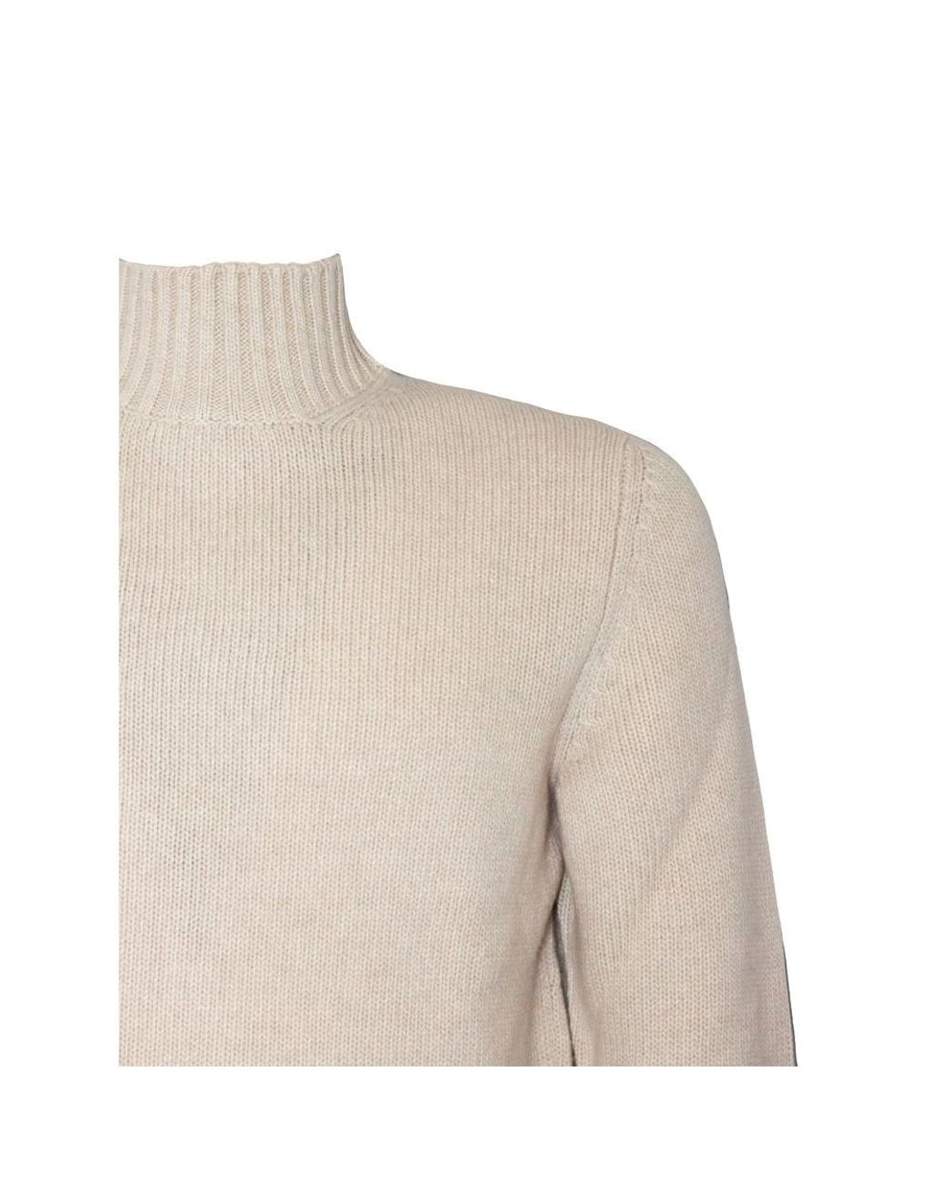 Fedeli Natural Ribbed Turtle Neck Knitwear for men
