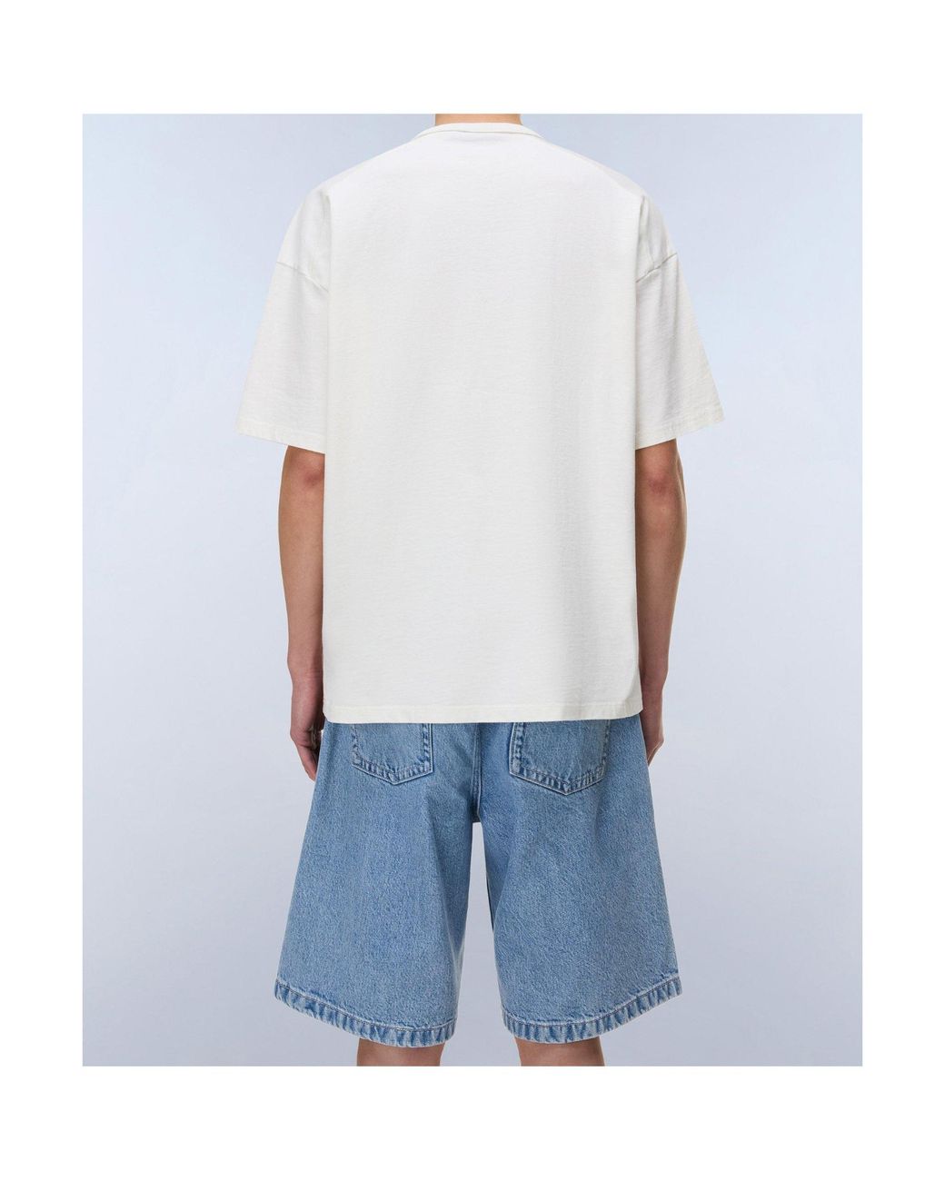 Napapijri White Logo Crew Neck T-Shirt for men
