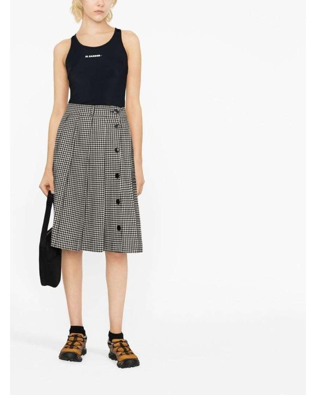 Jil Sander Black Logo-Print Tank Top