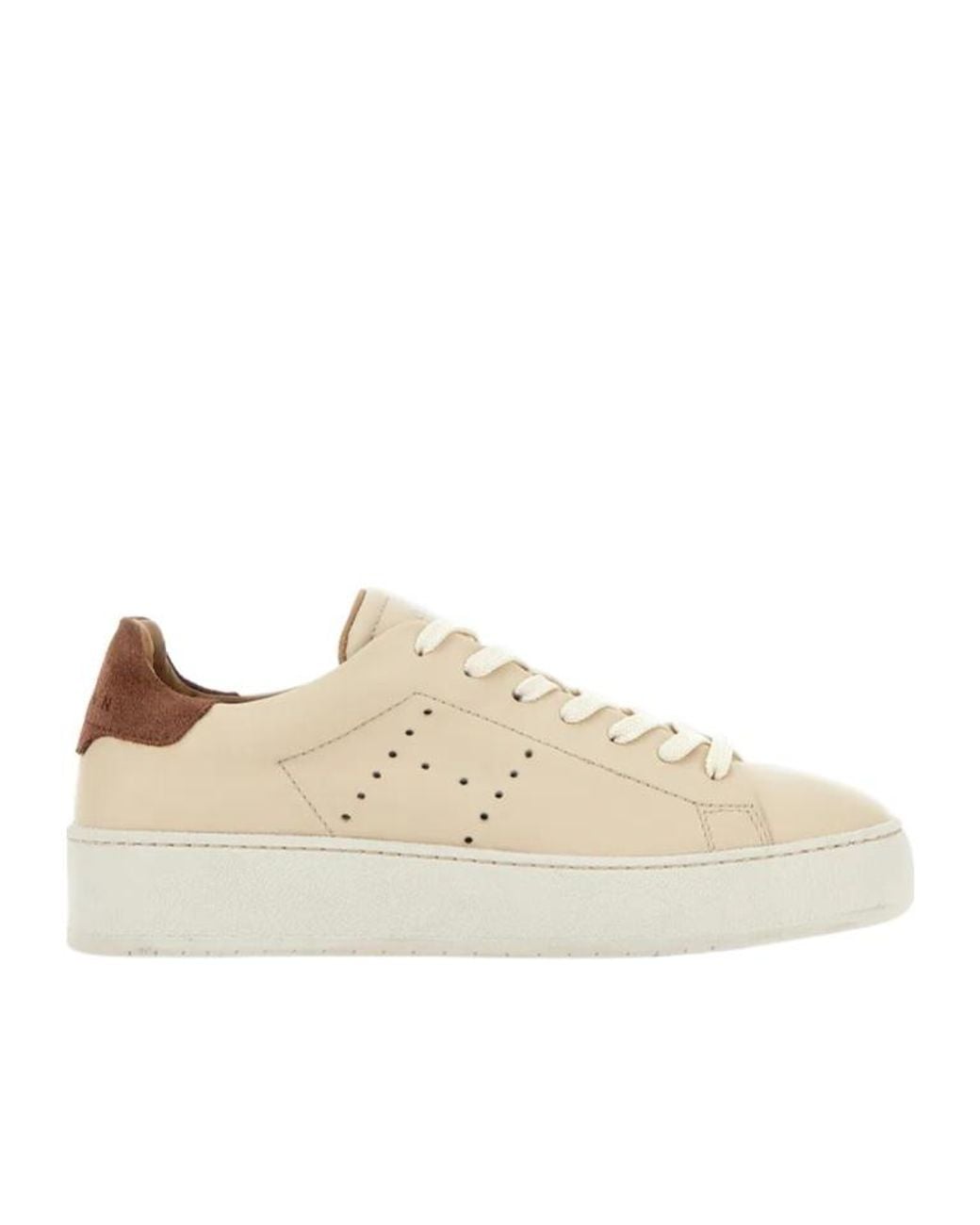 Hogan Natural H672 Round Toe Lace-Up Sneakers