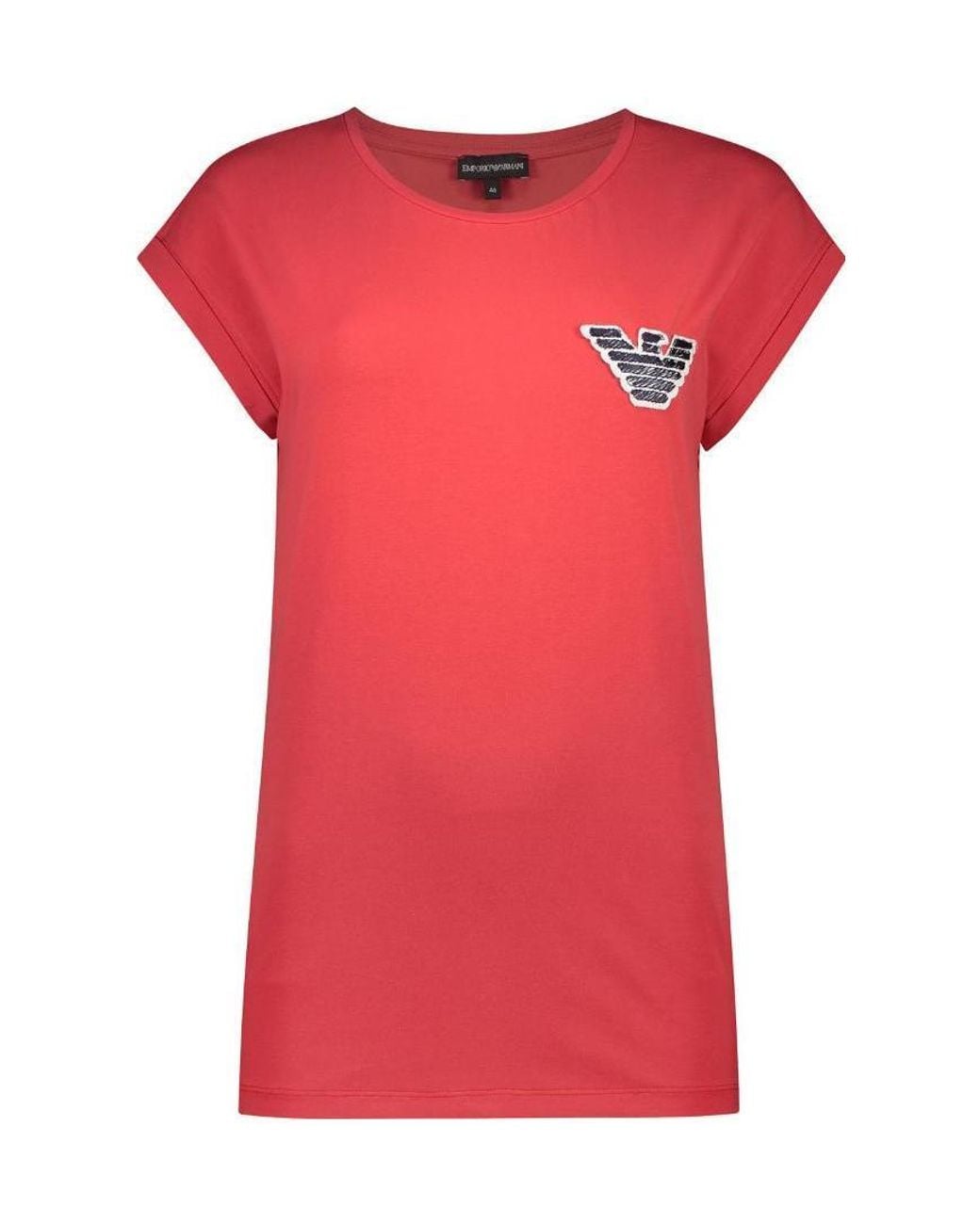 Emporio Armani Pink Short-Sleeved T-Shirt With Round Neck