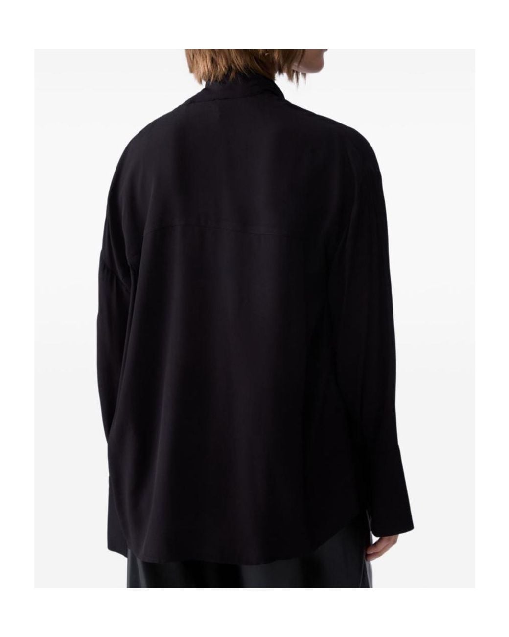 Liu Jo Black Shirt With Scarf