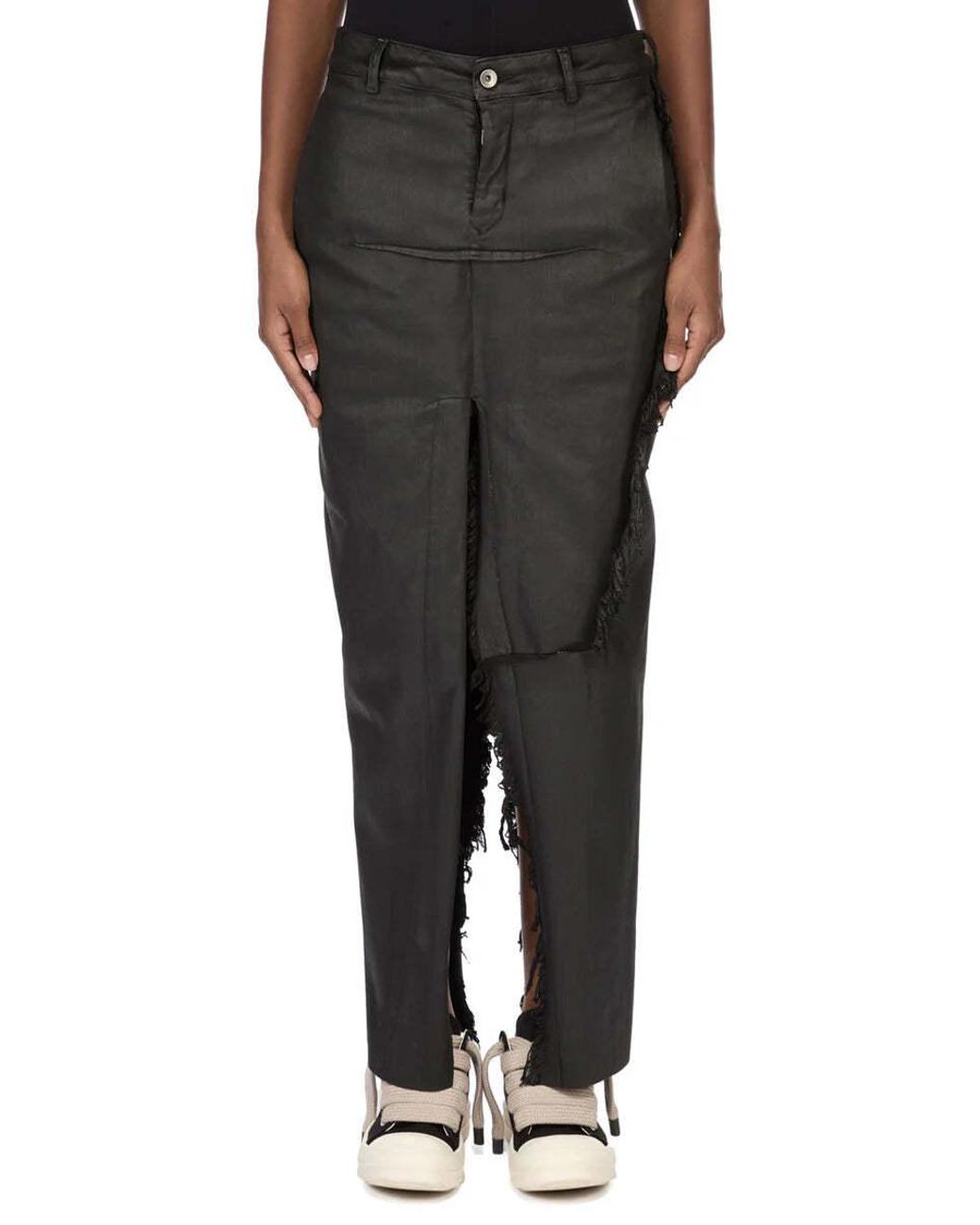 Rick Owens Black Belt Loop Midi Skirt