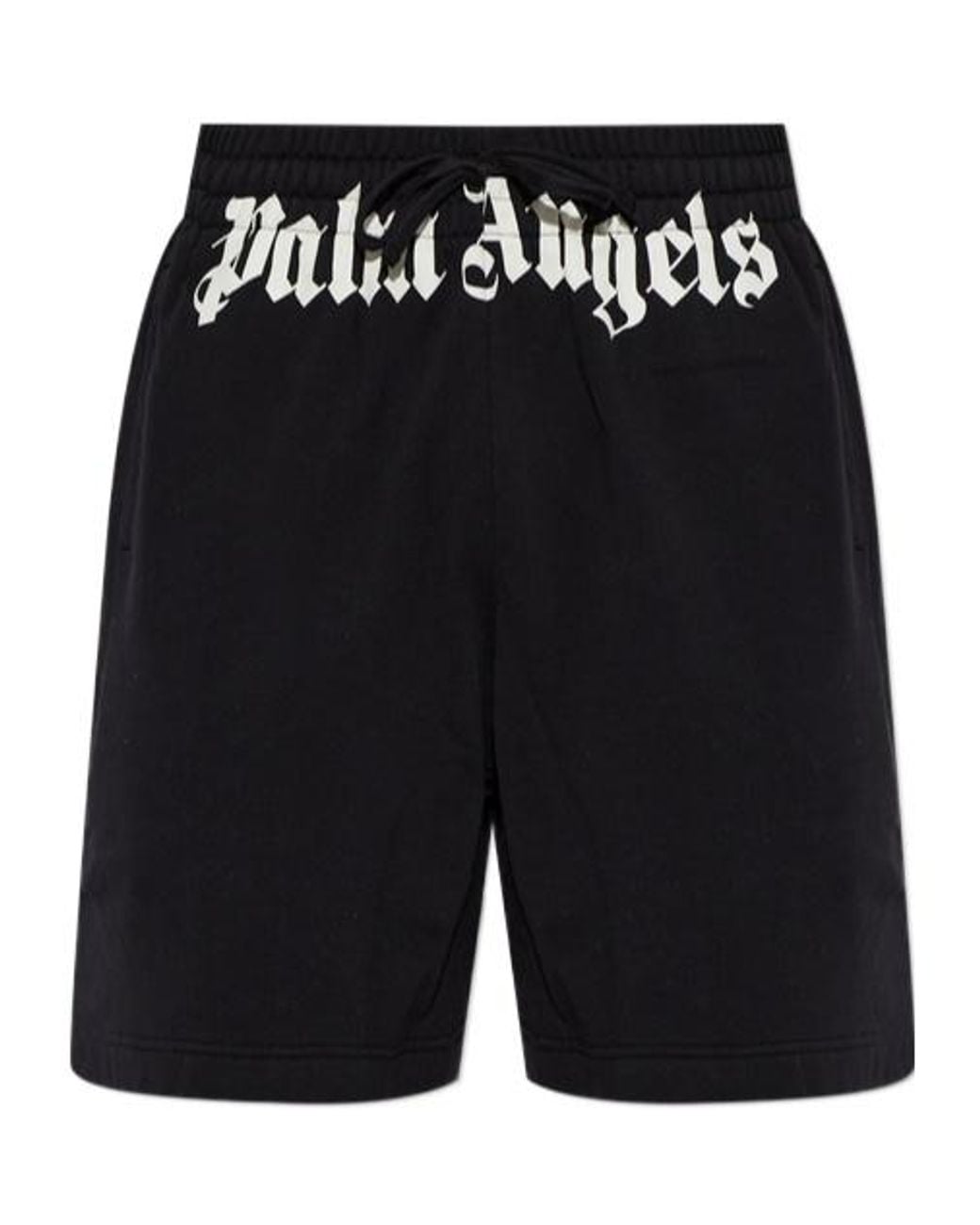 Palm Angels Black Logo Printed Shorts for men