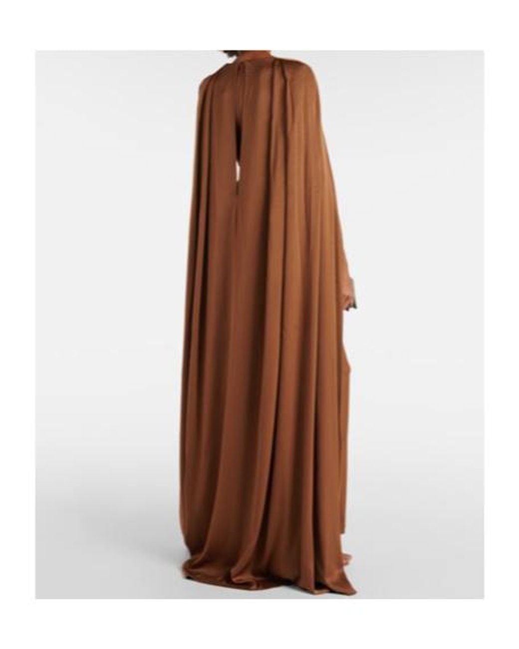 Alex Perry Brown Caped Satin Gown
