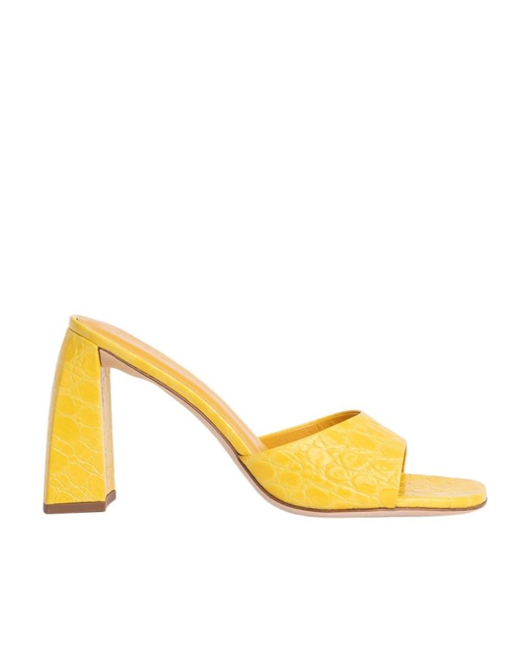 By Far Yellow Michele Squared-Toe Mules