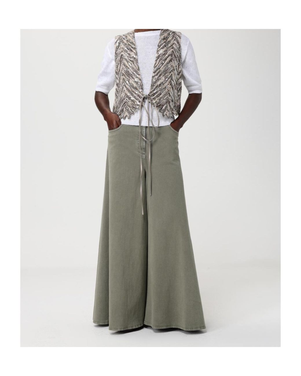 Brunello Cucinelli White Sequin Sweater