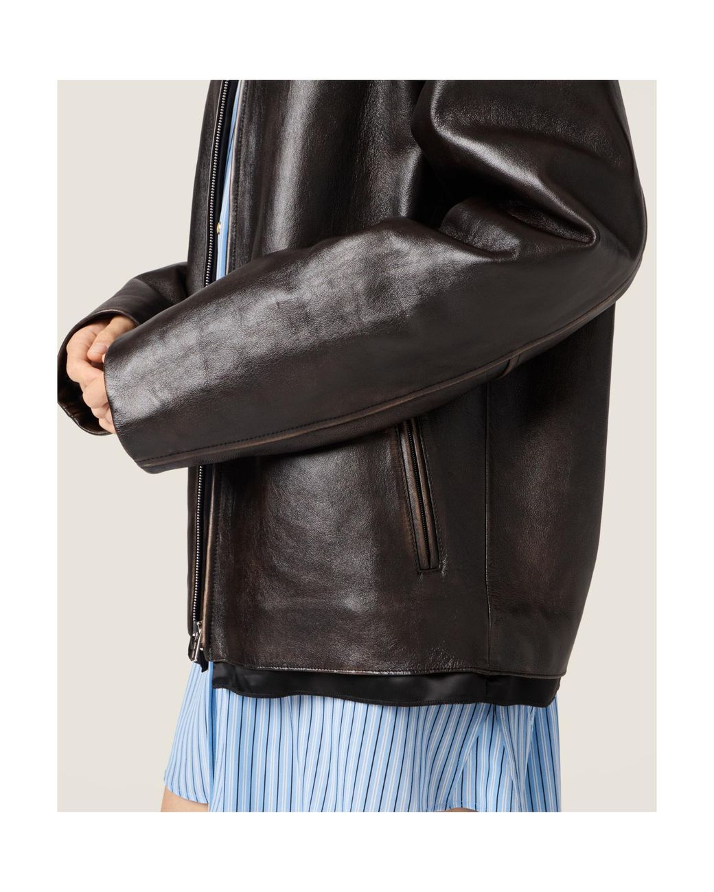 Miu Miu Black Nappa Leather Jacket