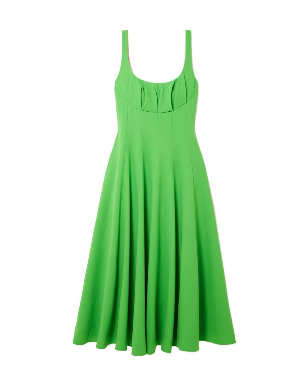 Emilia Wickstead Green Wide Strap Midi Dress