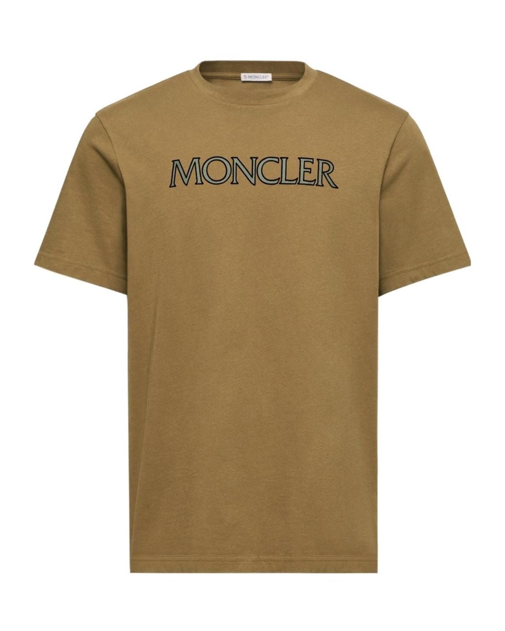 Moncler Green Logo Embroidered Crewneck T-Shirt for men