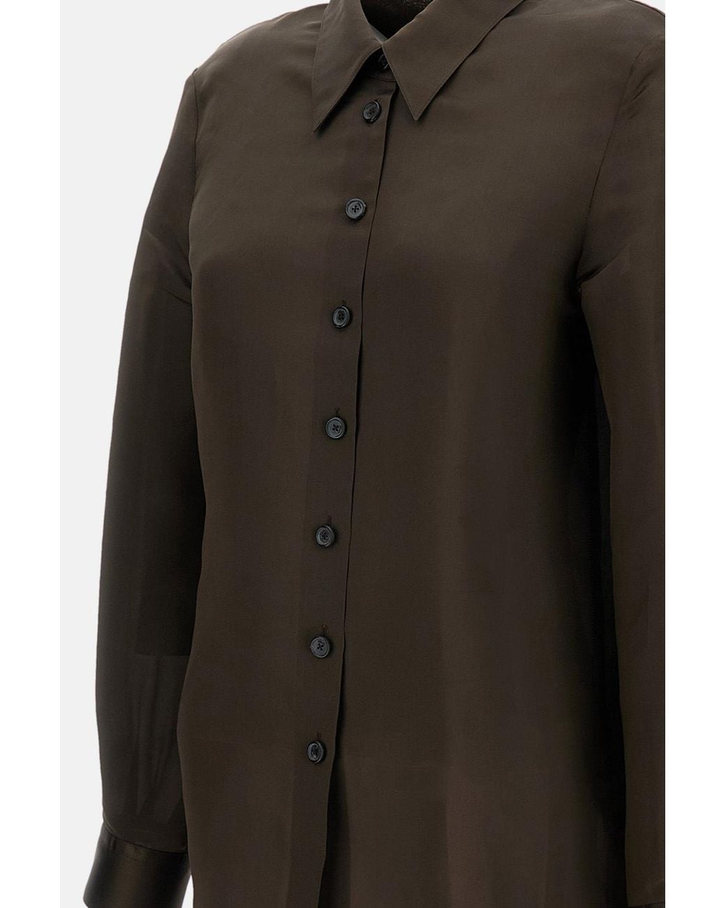 Khaite Black Auryn Button-Down Twill Top