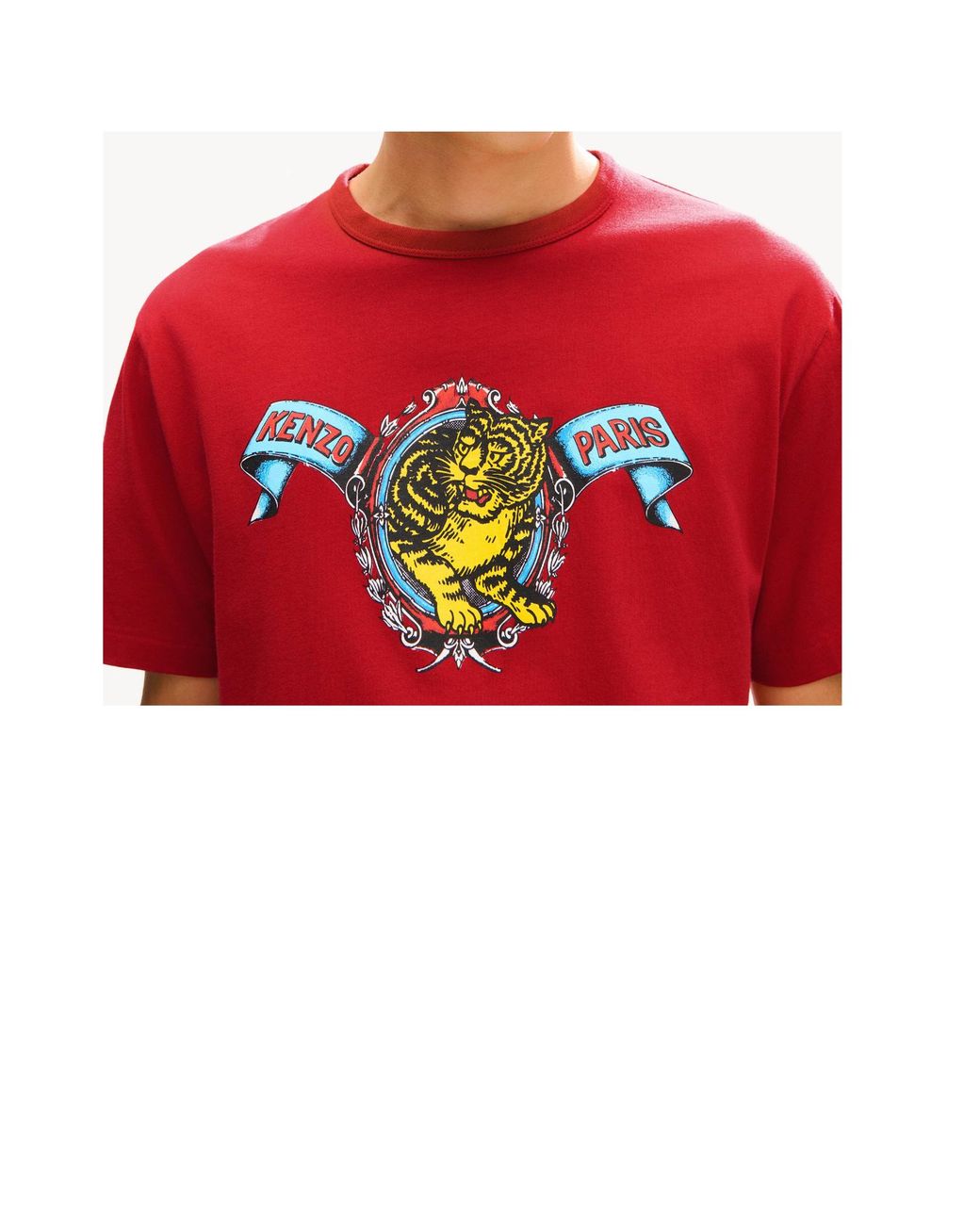 KENZO Red Jumping Tiger T-Shirt for men