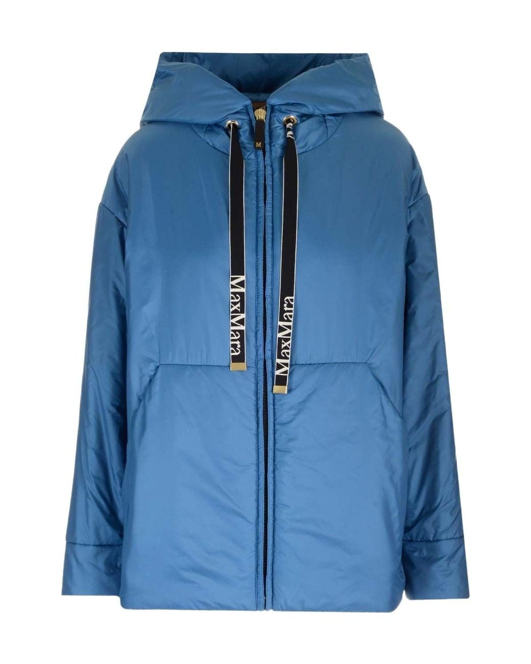 Max Mara Blue 'greenda' Hooded Parka