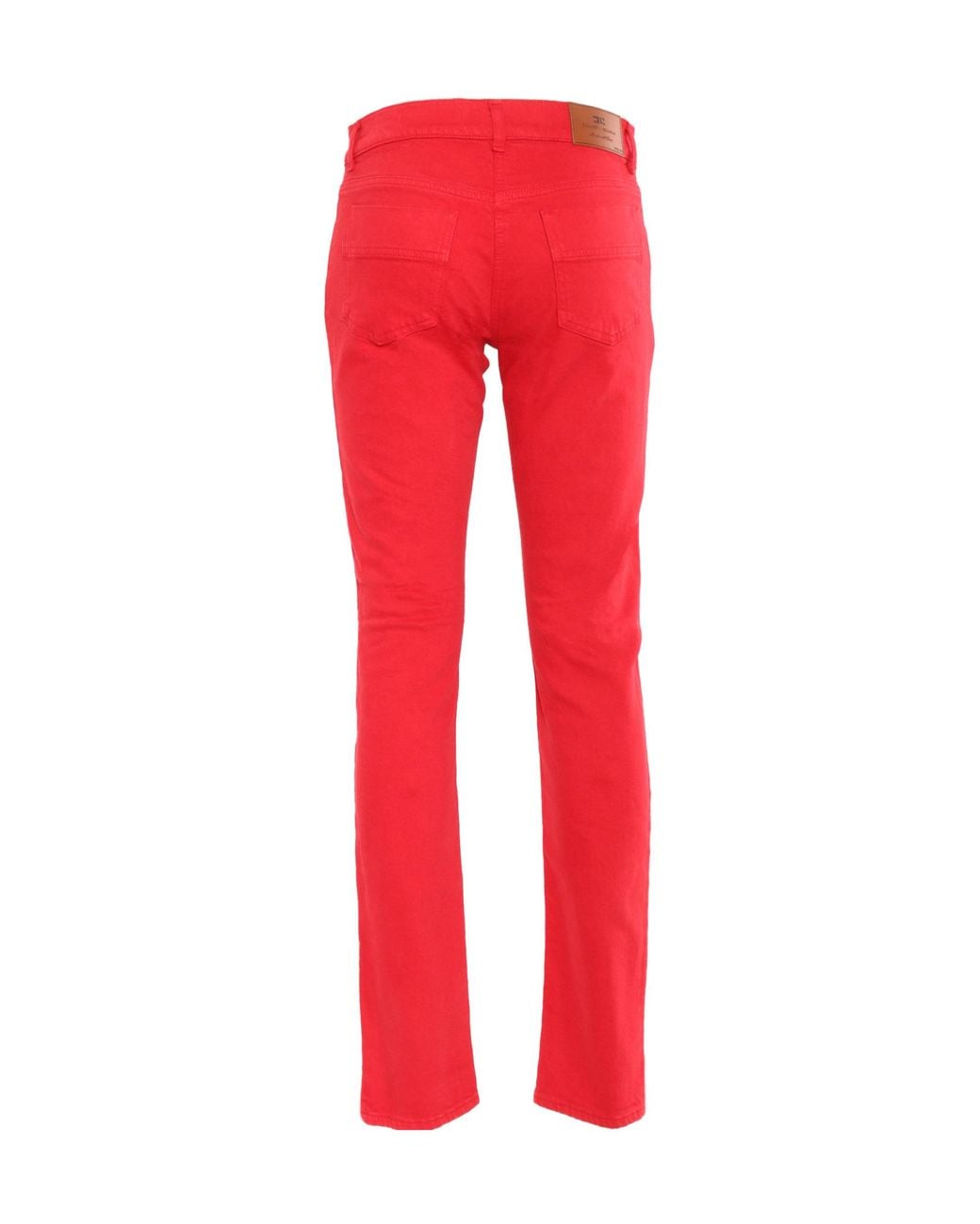 Elisabetta Franchi Red Logo Detailed Dyed Jeans