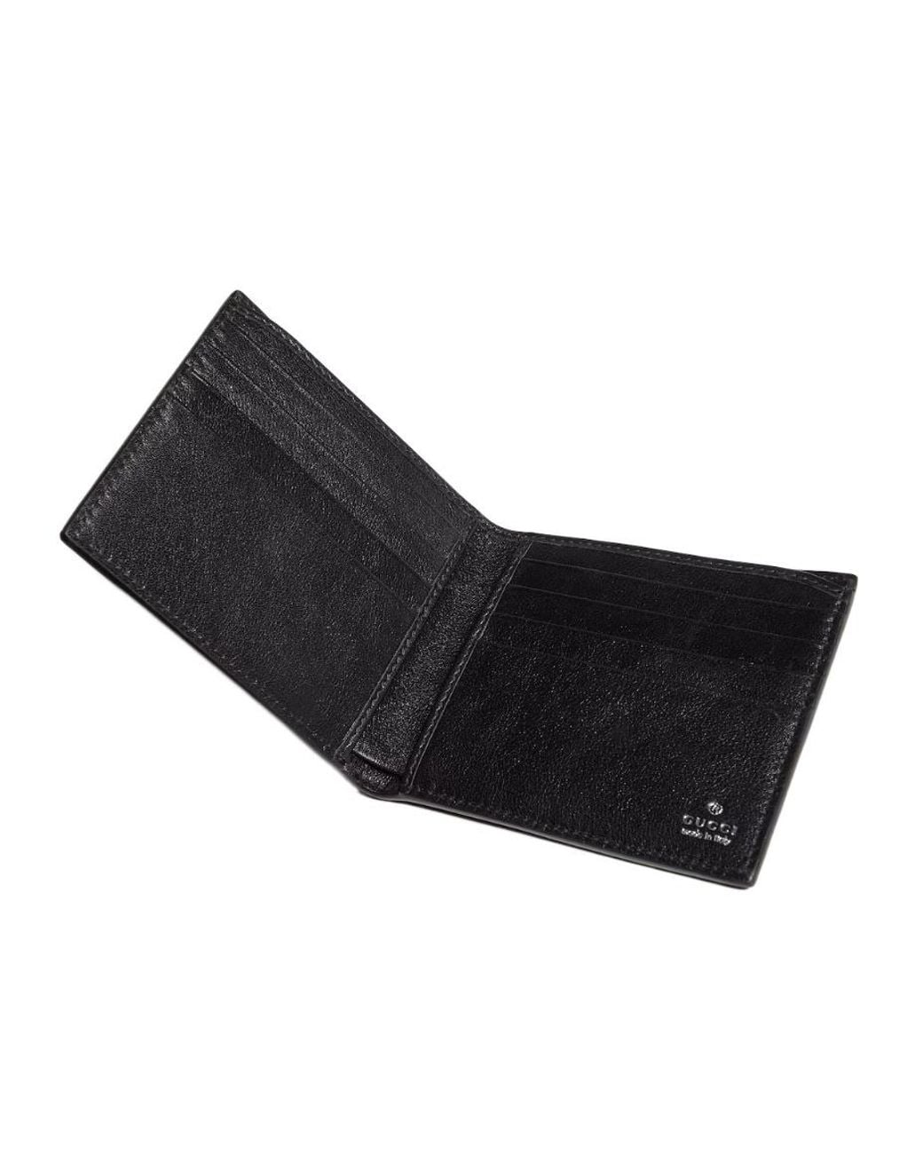 Gucci Black Aria Bi-Fold Wallet for men