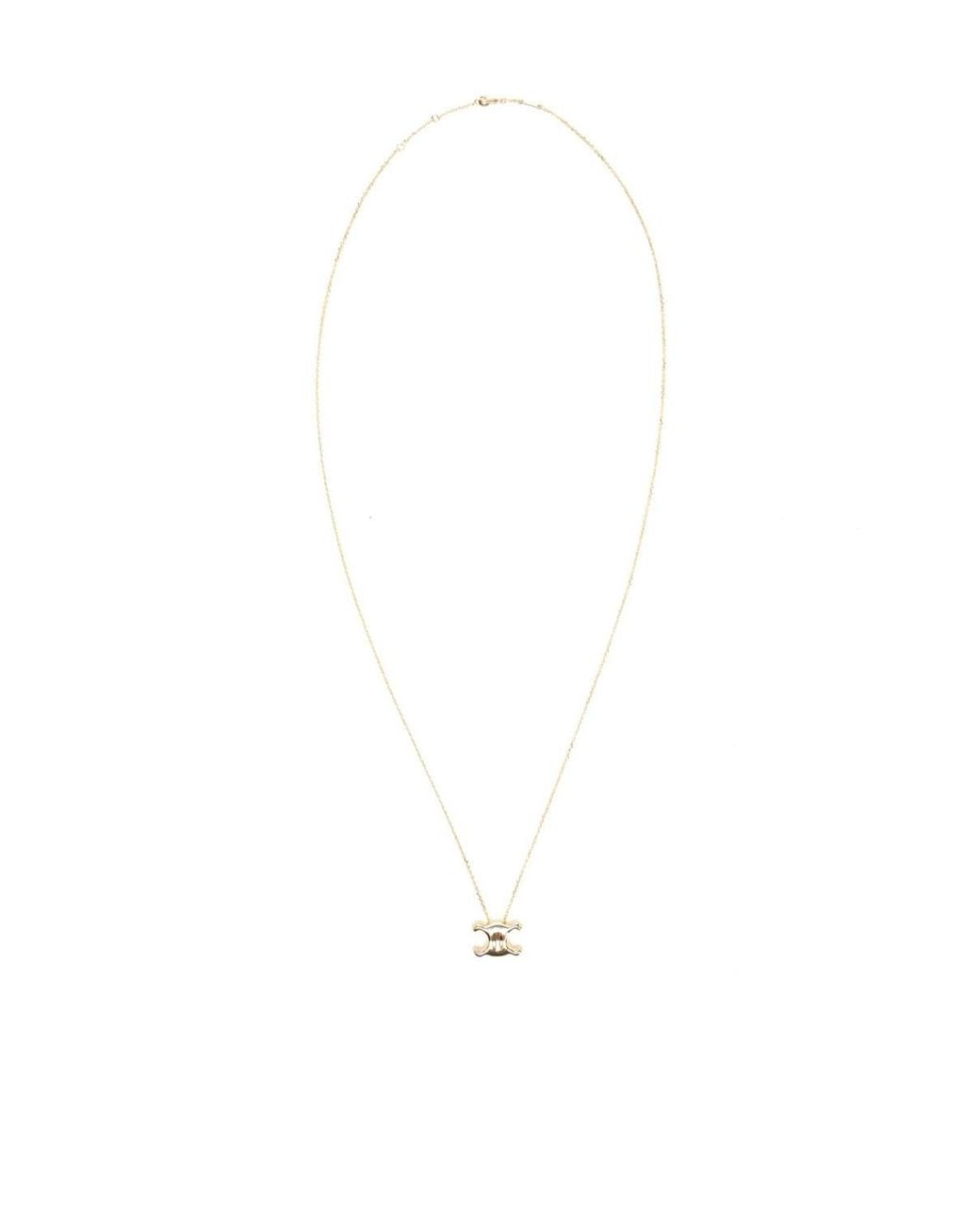Céline White Logo Necklace