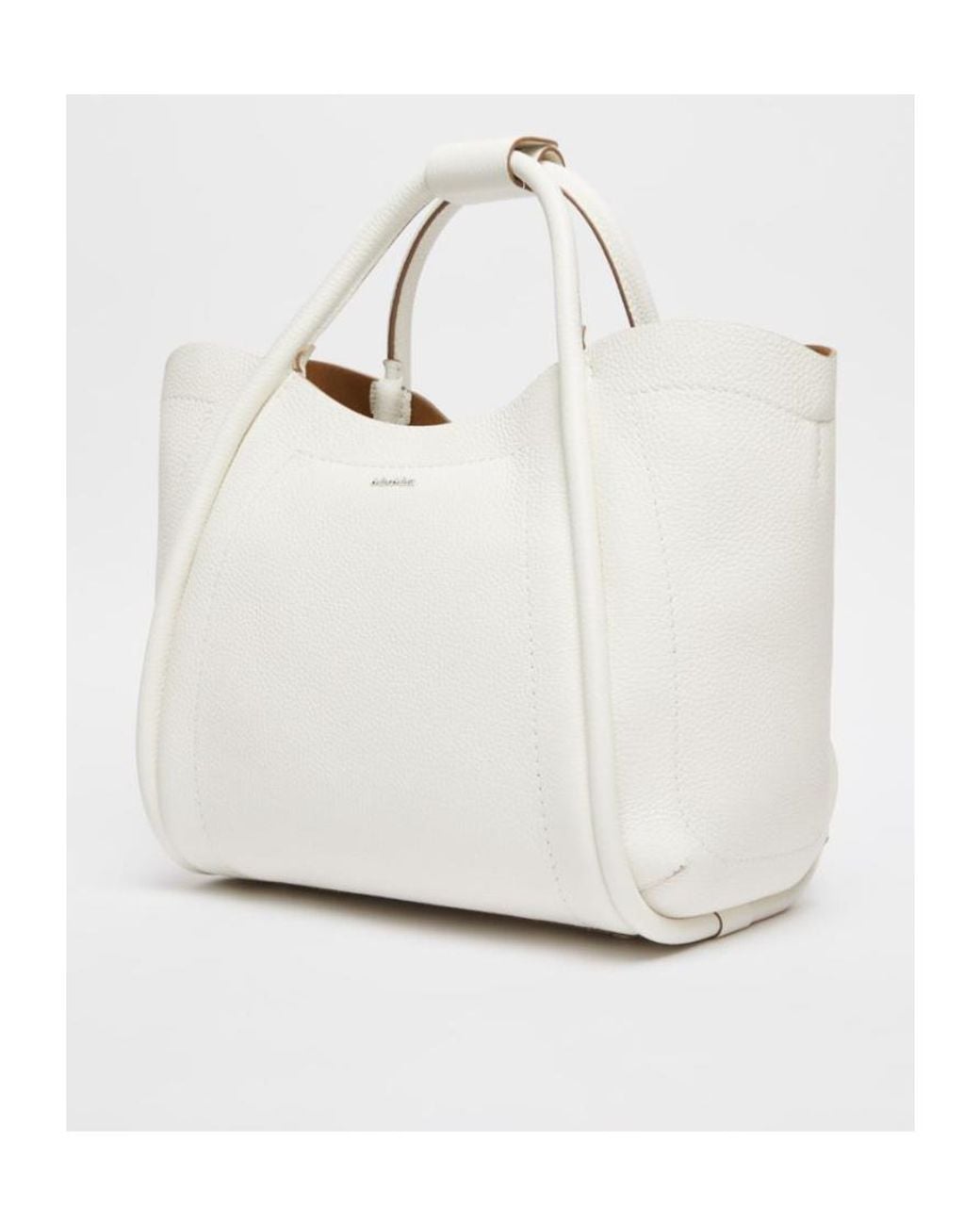 Max Mara White Logo Plaque Top Handle Bag