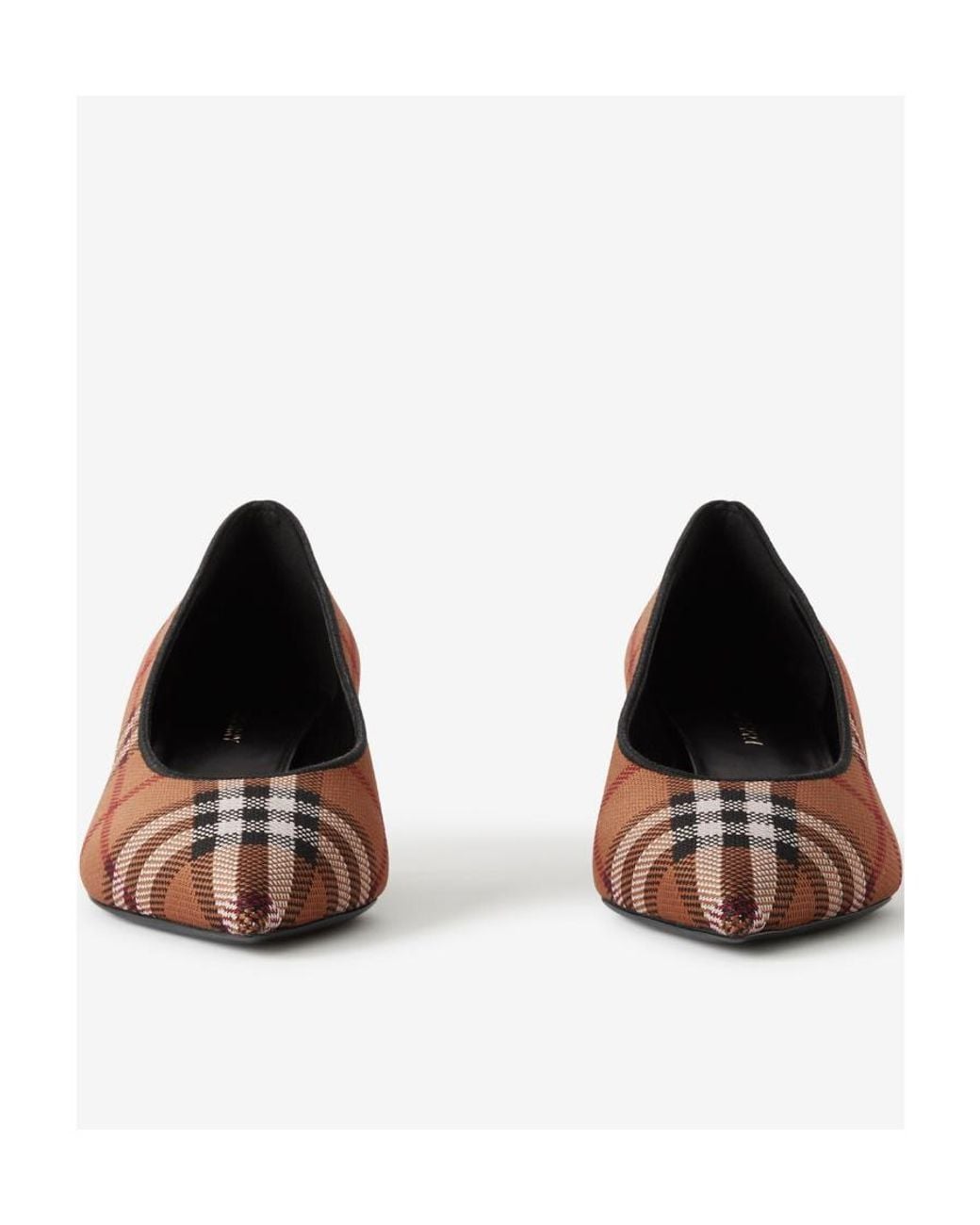 Burberry Brown Plaid Pointed High Heels