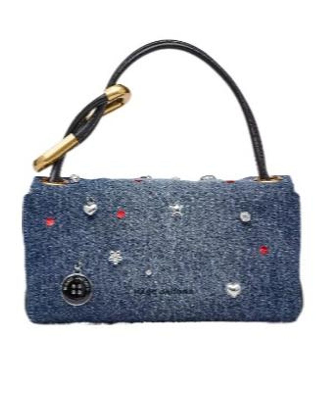 Marc Jacobs Blue The Trinket Charm Denim Large Dual Bag