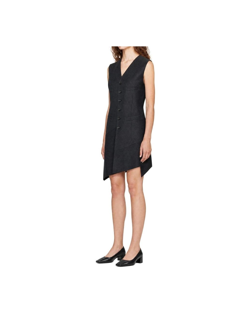 Comme des Garçons Black V-Neck Dress
