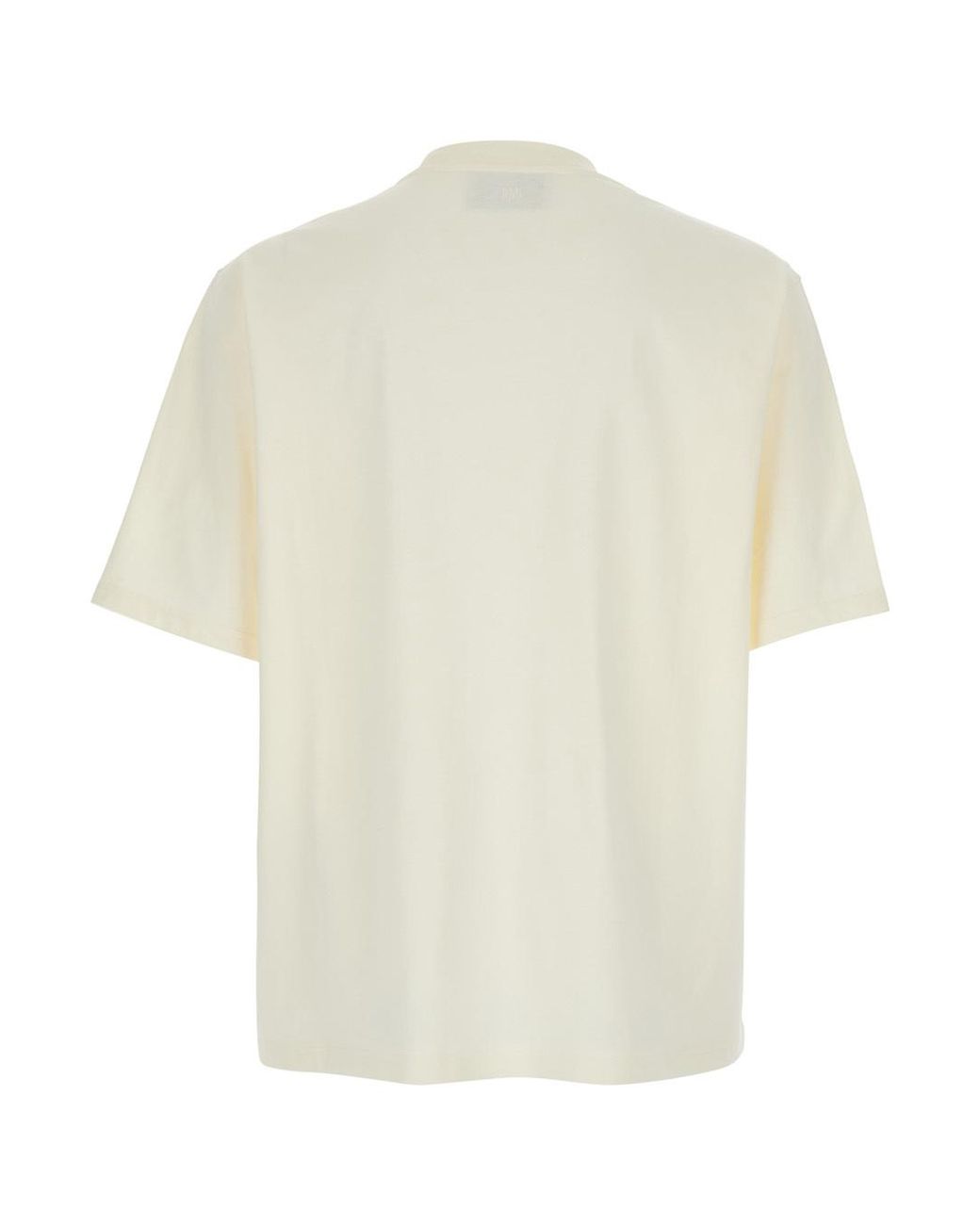 AMI White Logo Detailed Crewneck T-Shirt for men