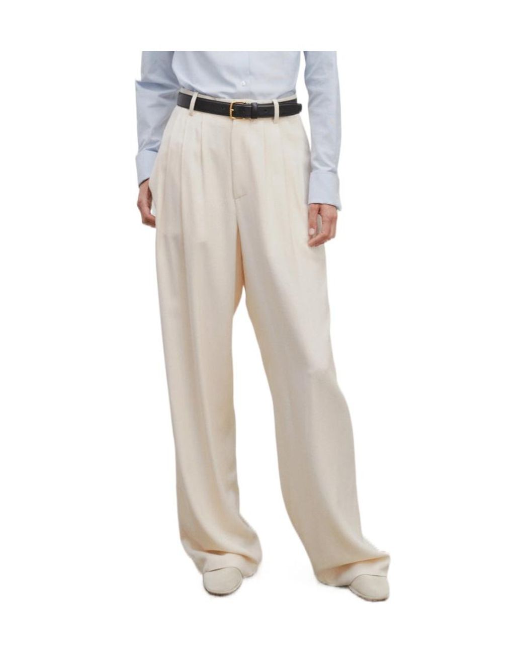 The Row White Belt-Loop Casual Pants