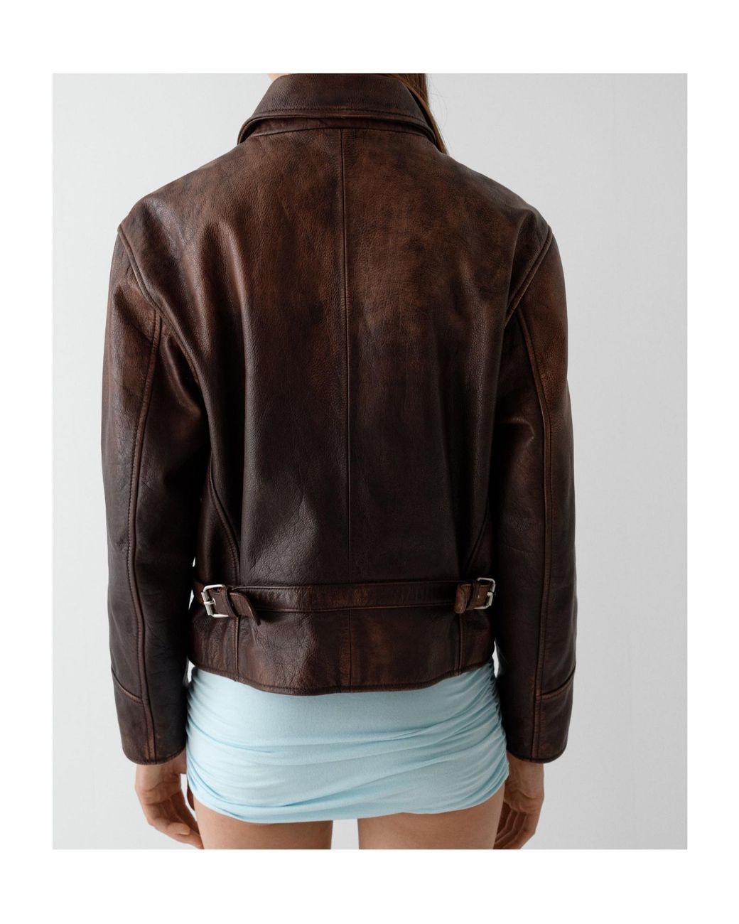 GIMAGUAS Brown Claudia Leather Jacket