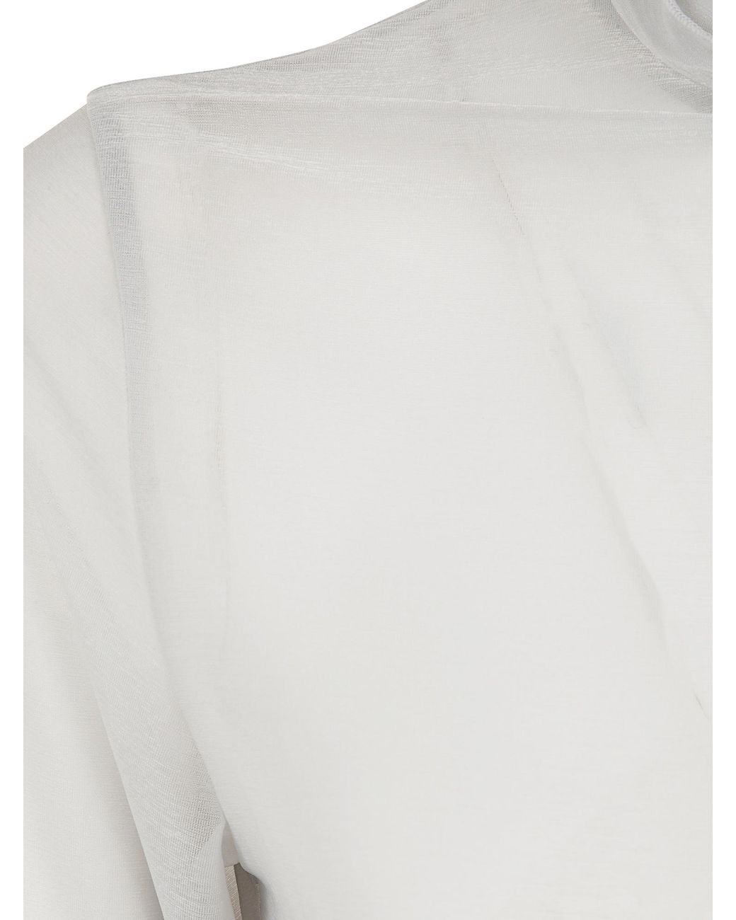 Yohji Yamamoto White Long-Sleeved Turtleneck Top