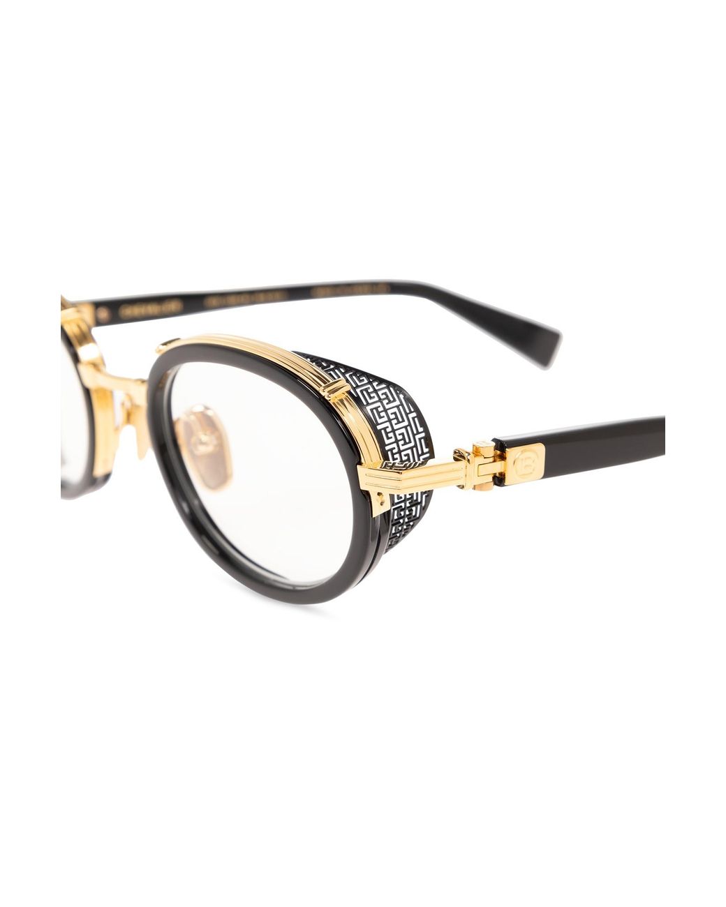 Balmain White Eyewear Chevalier Round Frame Glasses for men
