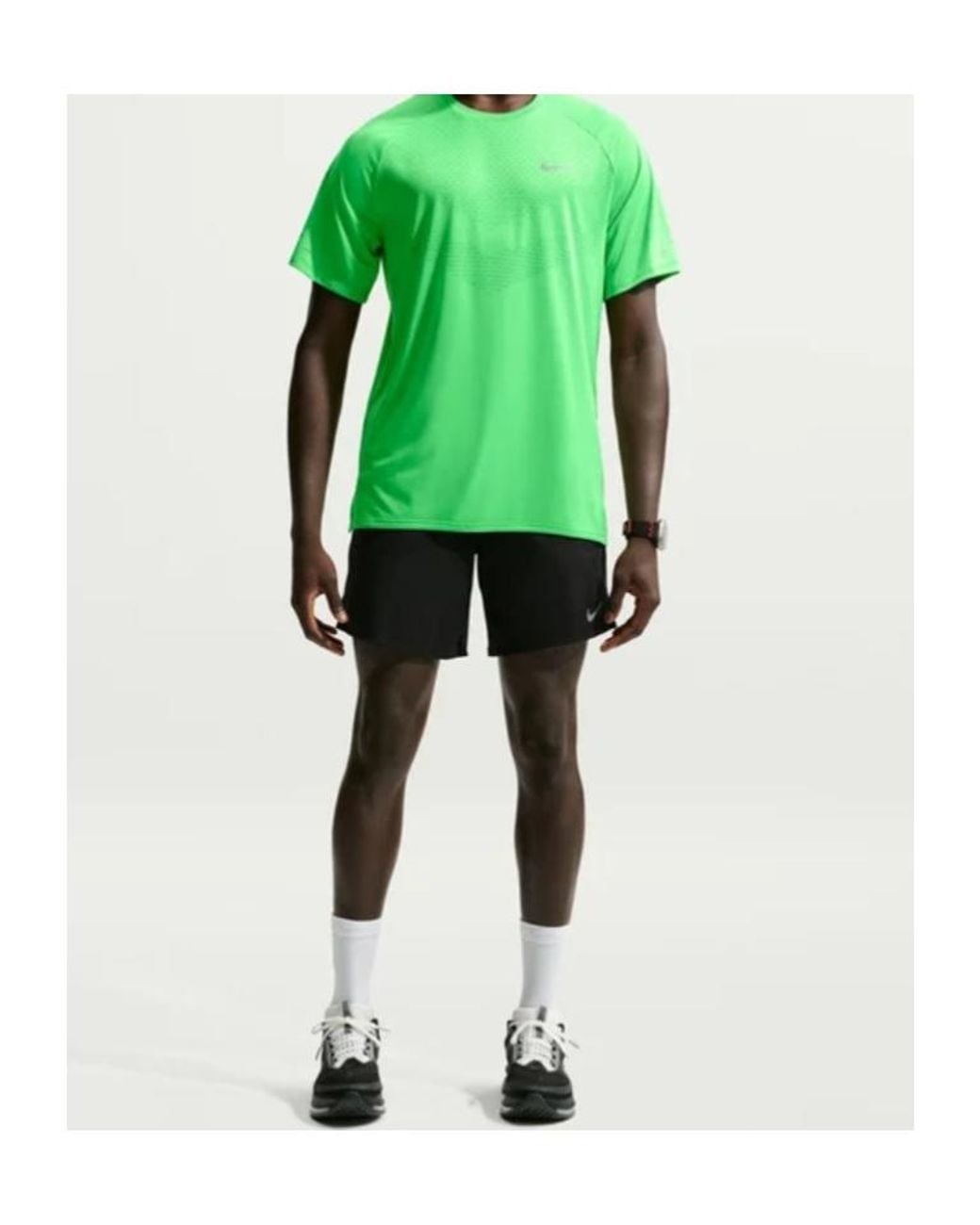Nike Green Logo Printed Crewneck T-Shirt for men