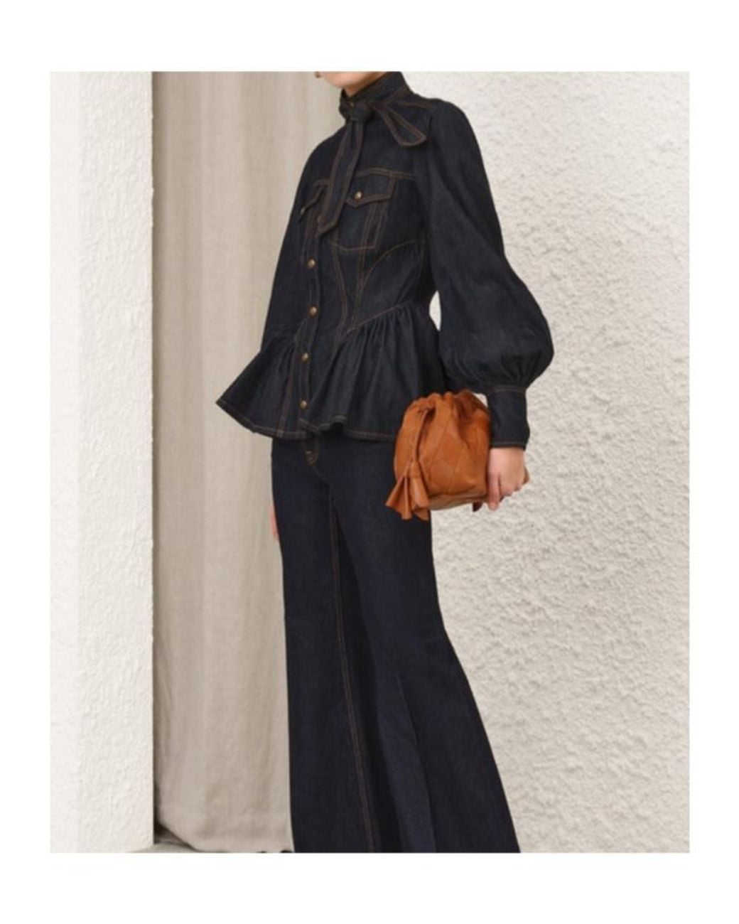 Zimmermann Black Denim Fitted Shirt