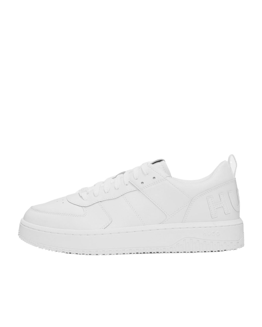 Boss White Lowtop Platform Sneaker for men