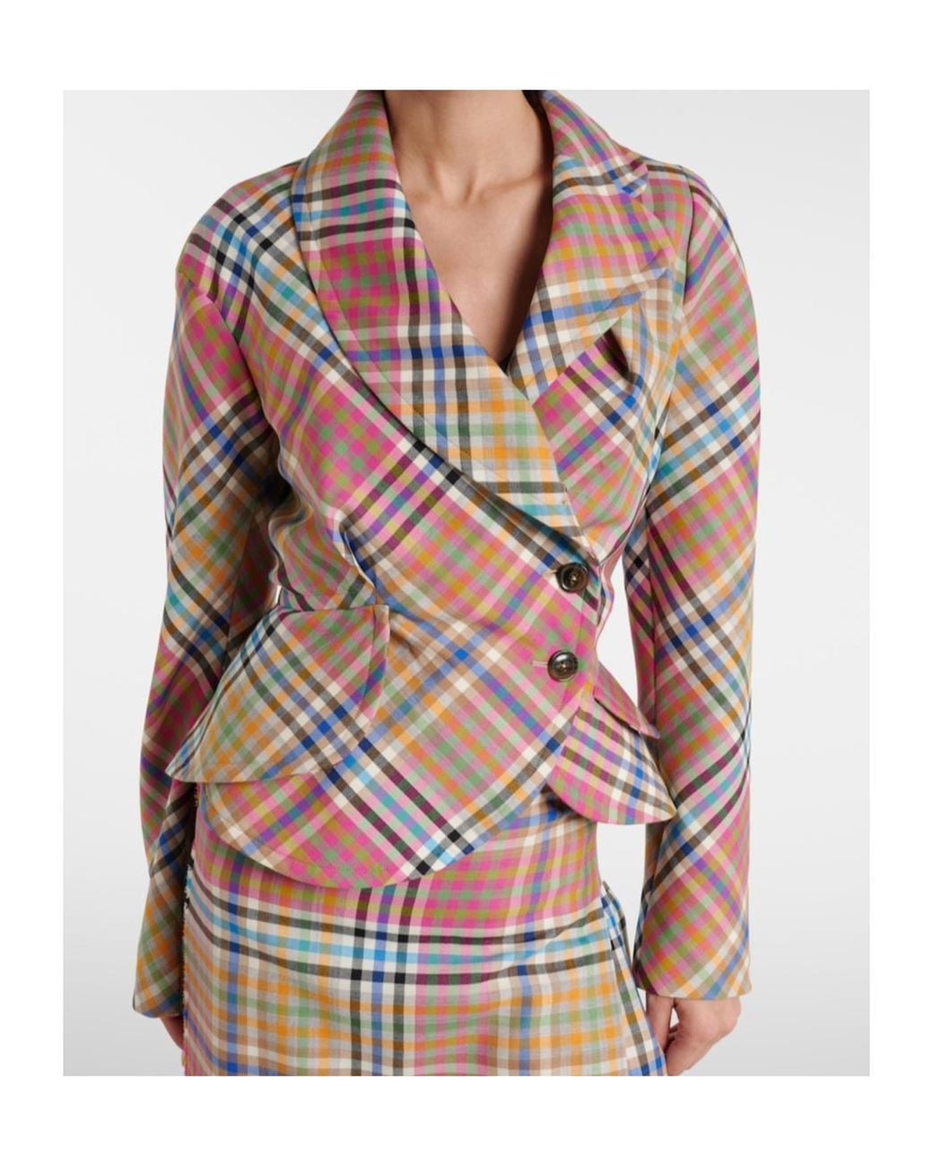 Vivienne Westwood Multicolor Stormy Asymmetric Wool Blazer