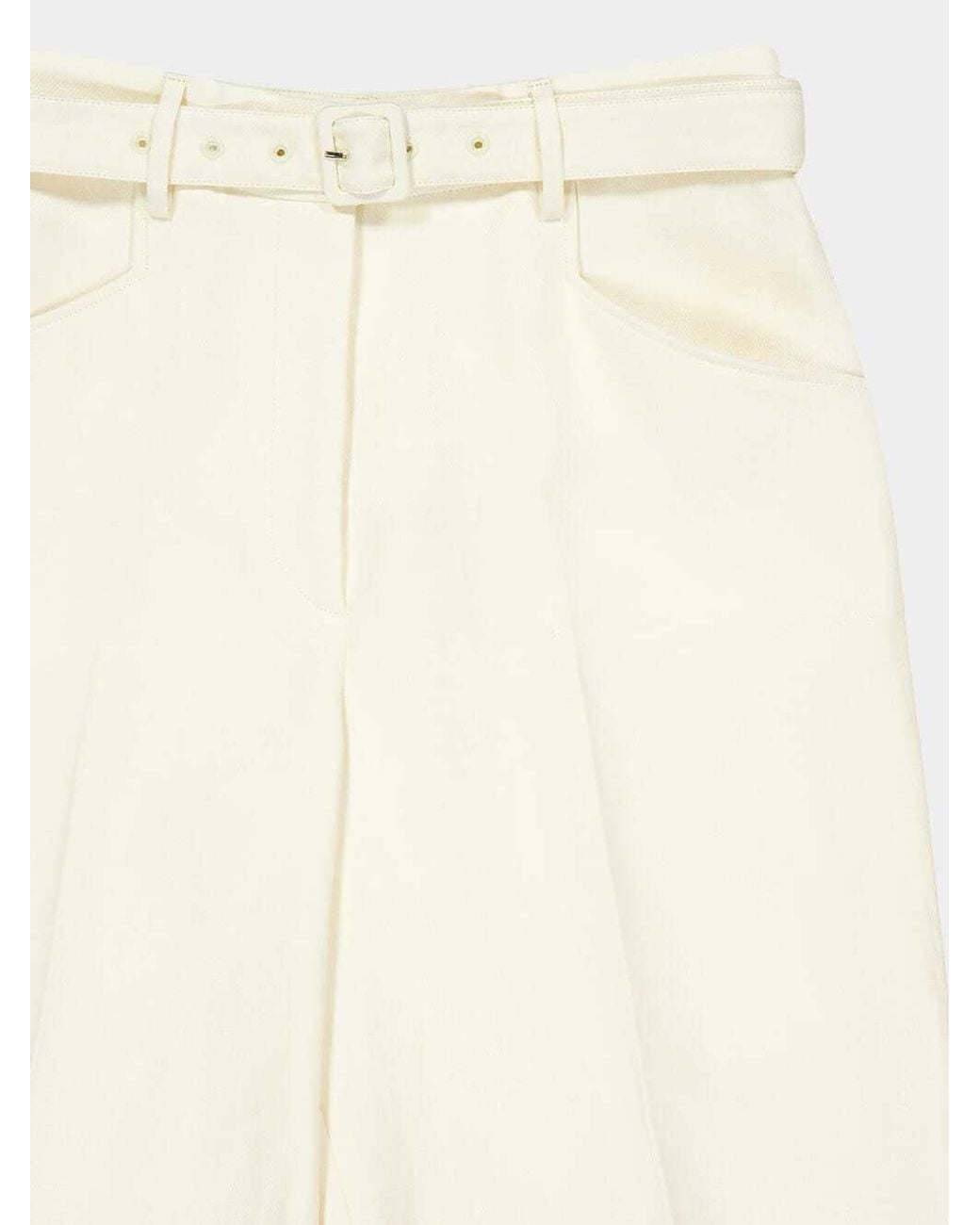 Gabriela Hearst White Norman Textured-Linen Trousers