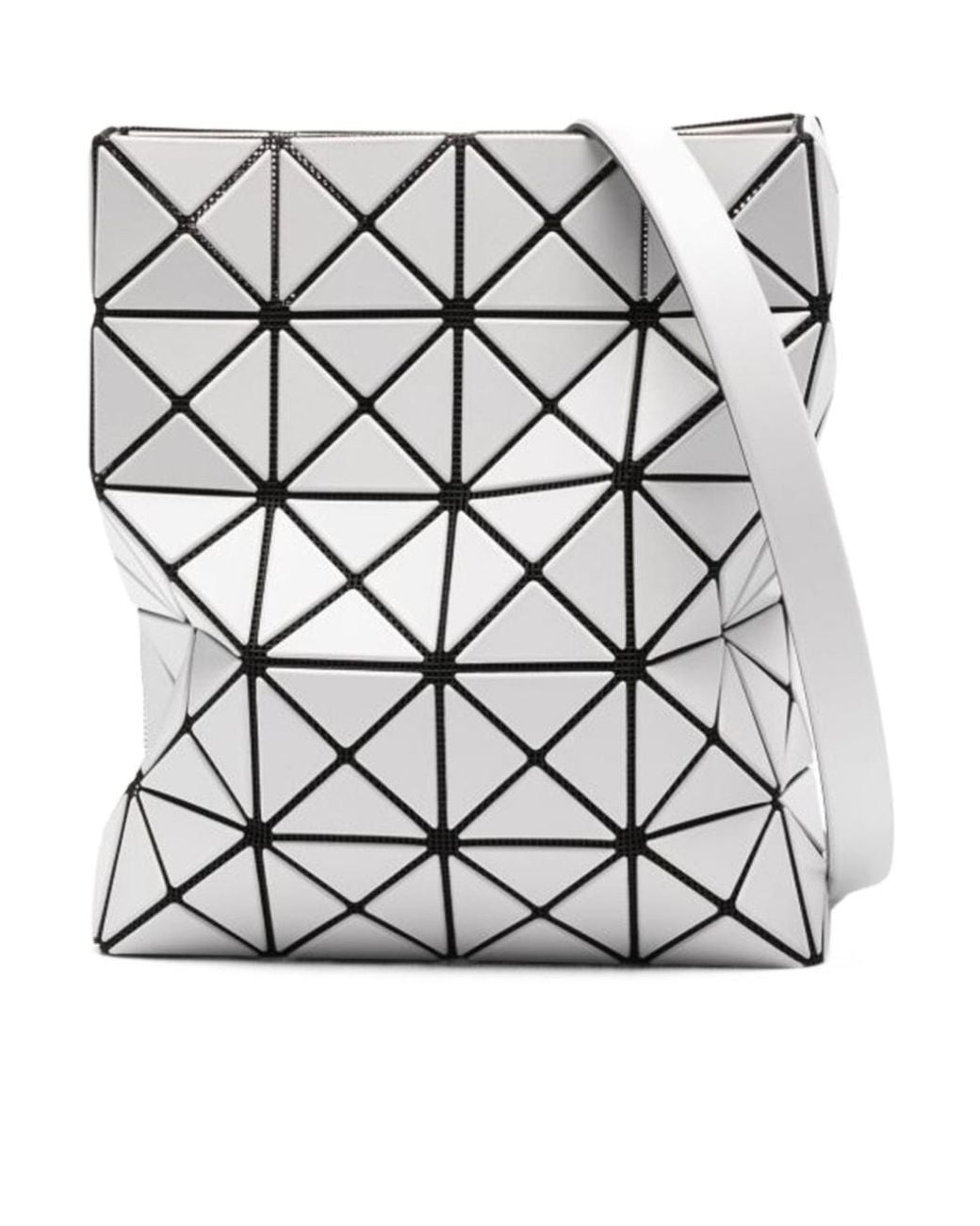 Issey Miyake Gray Geometric Pattern Top Handle Bag