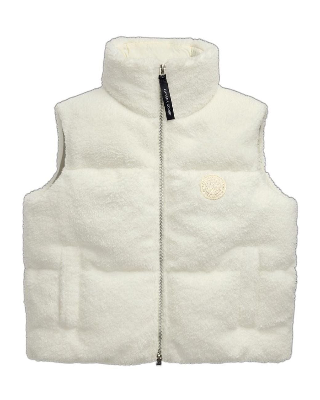 Canada Goose White Fallon Fleece Puffer Vest