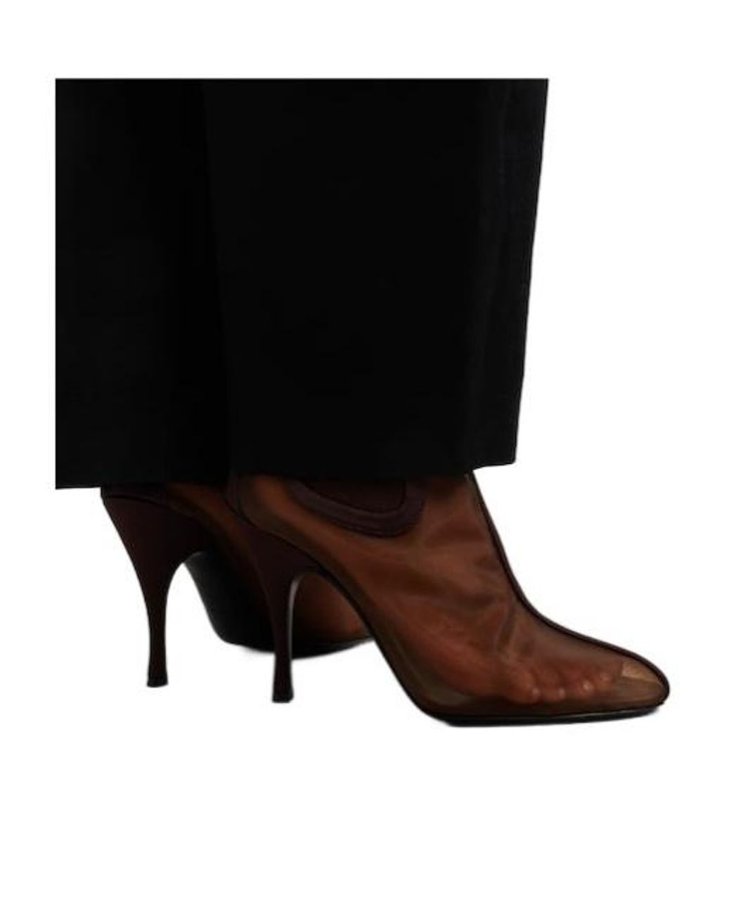 Alaïa Brown Minimal Mesh Ankle Boots