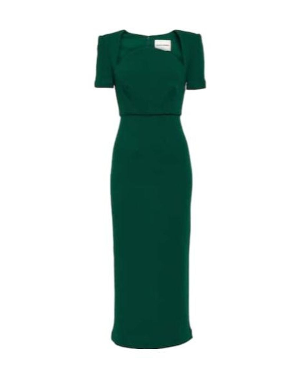 Roland Mouret Green Moon Wool Midi Dress