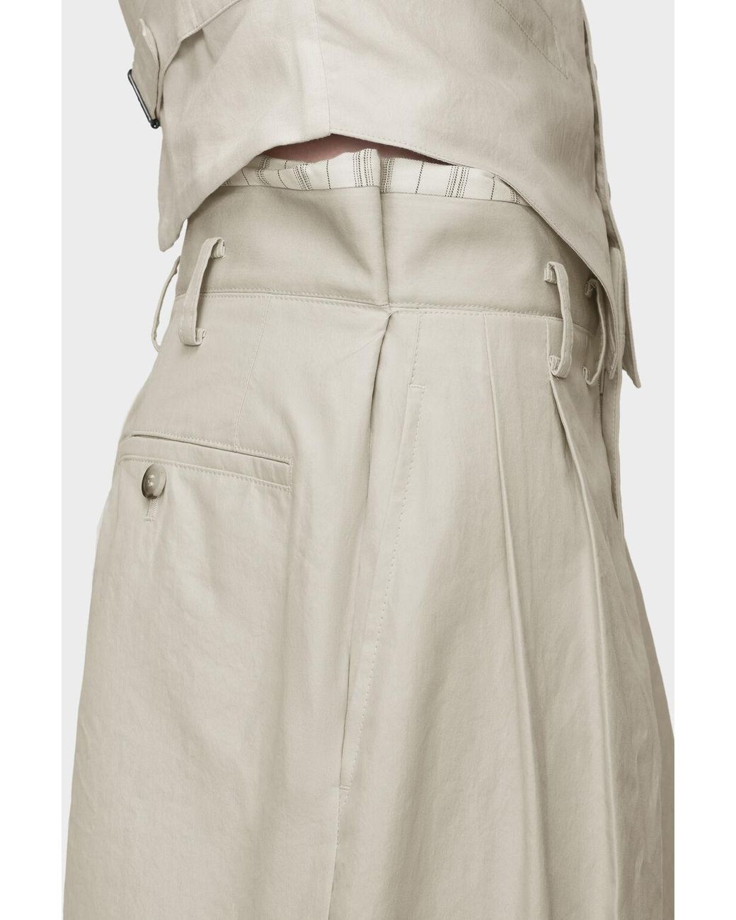 Maison Margiela White Pleated Tailored Shorts for men