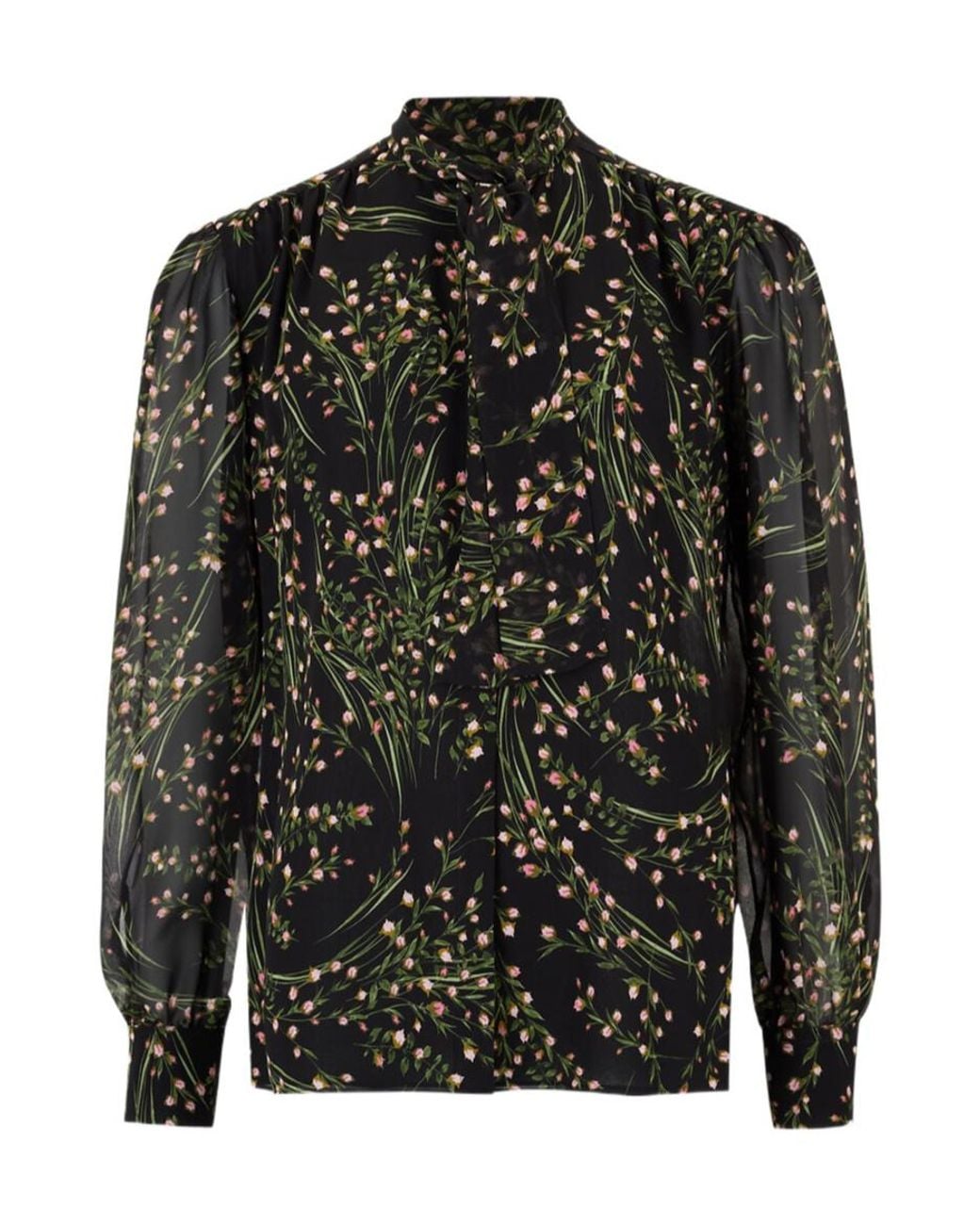 Giambattista Valli Black Wildflower-Print Shirt