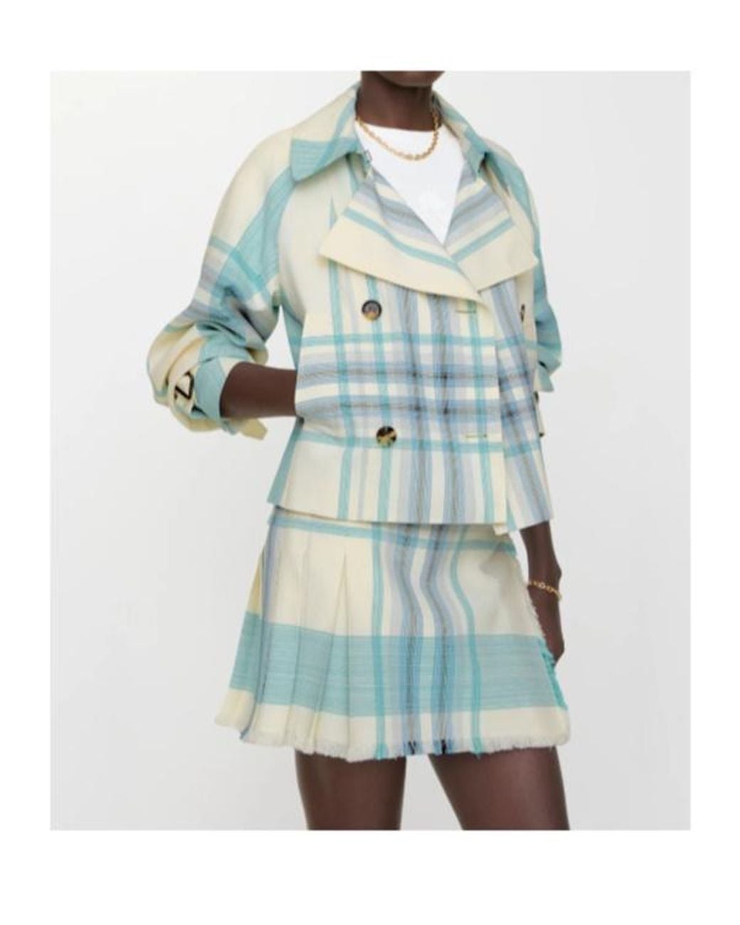 Burberry Blue Cropped Check Ladybrook Jacket